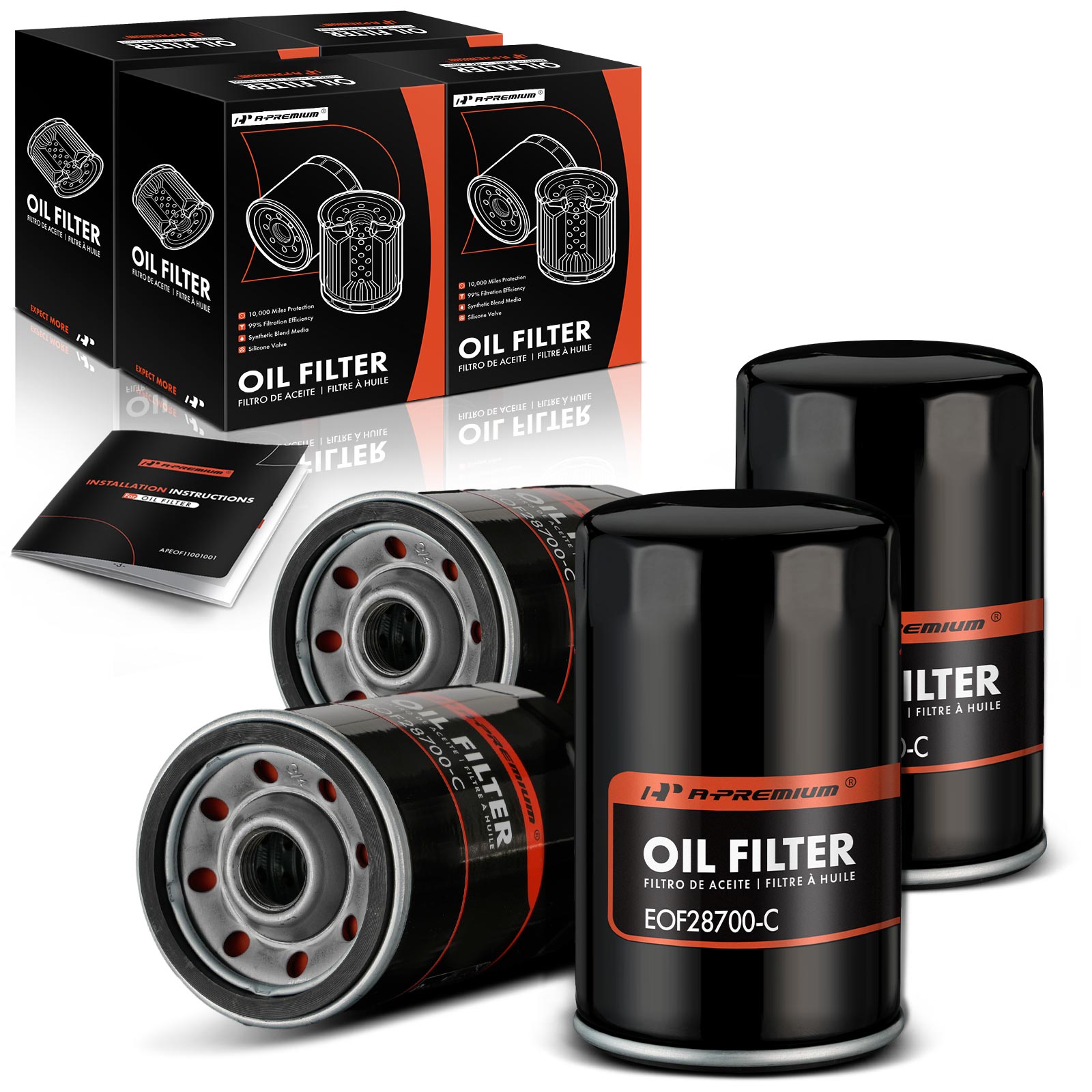 4 Pcs Engine Oil Filter
