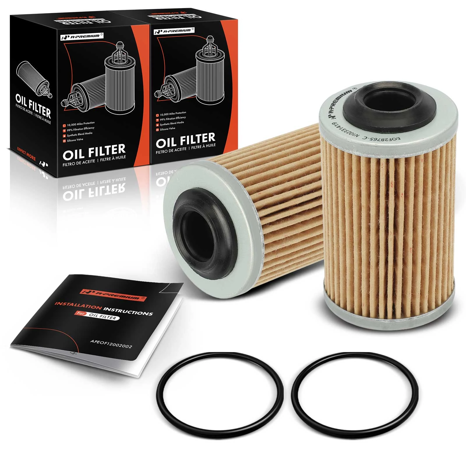 2 Pcs Engine Oil Filter