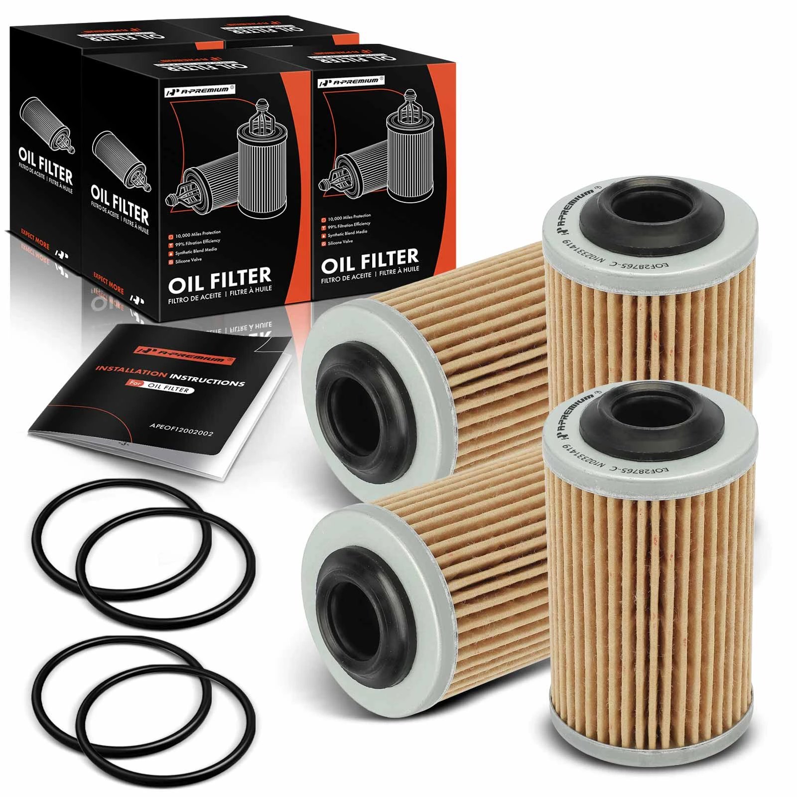 4 Pcs Engine Oil Filter