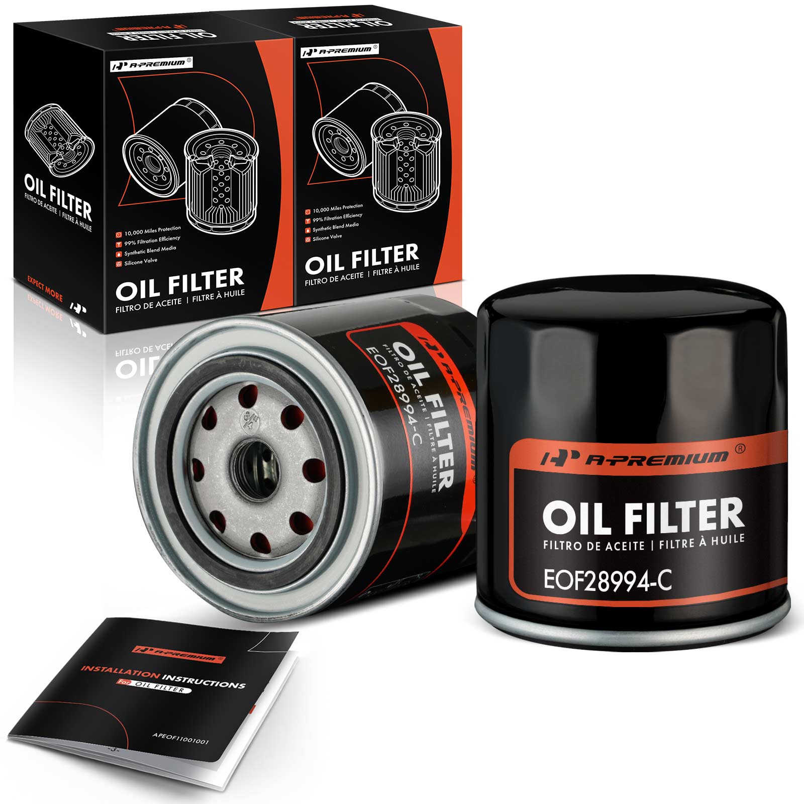 2 Pcs Engine Oil Filter