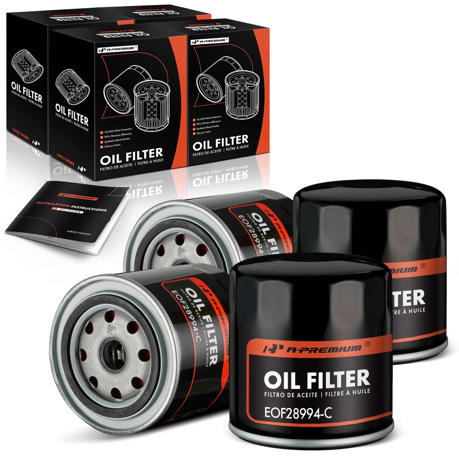 4 Pcs Engine Oil Filter