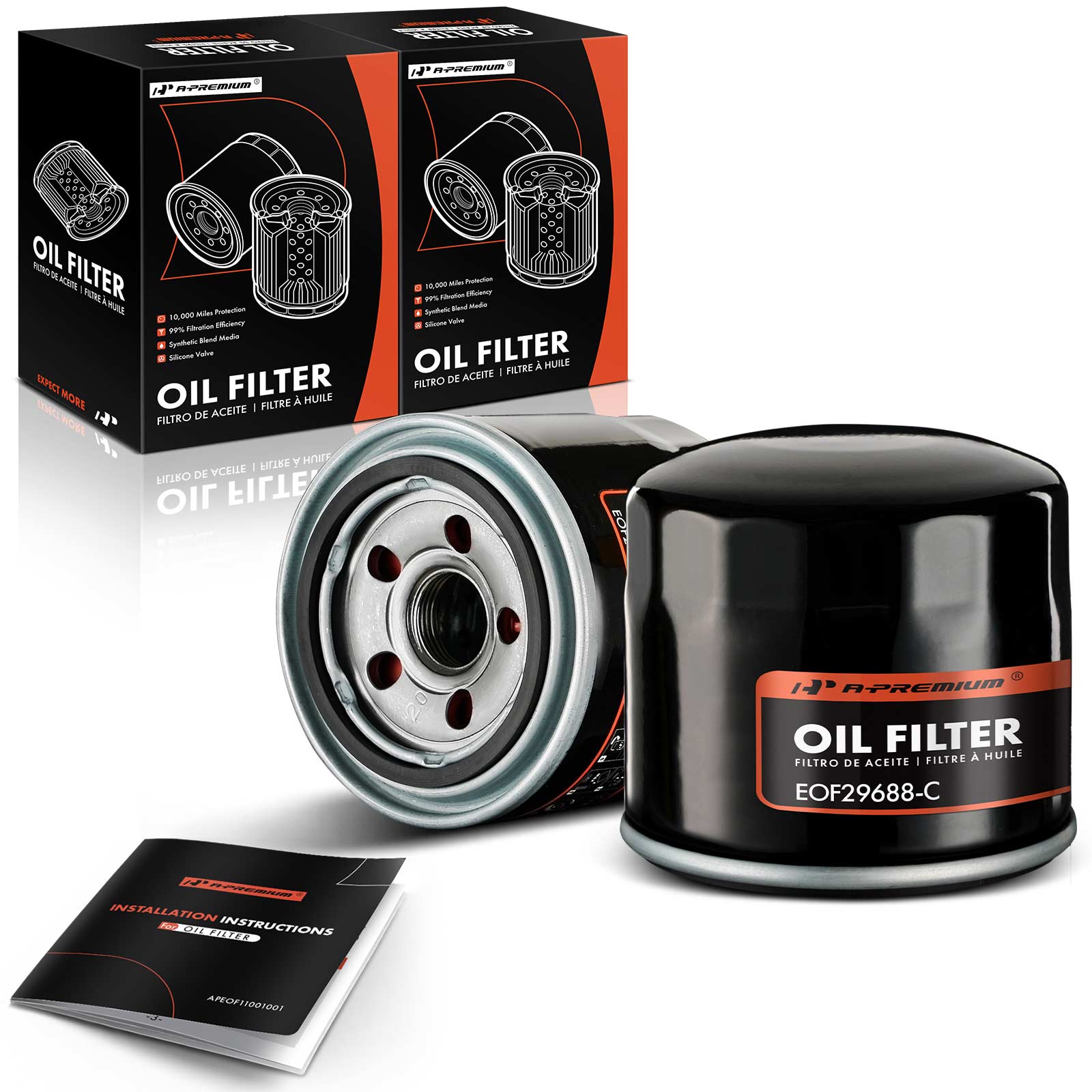 2 Pcs Engine Oil Filter