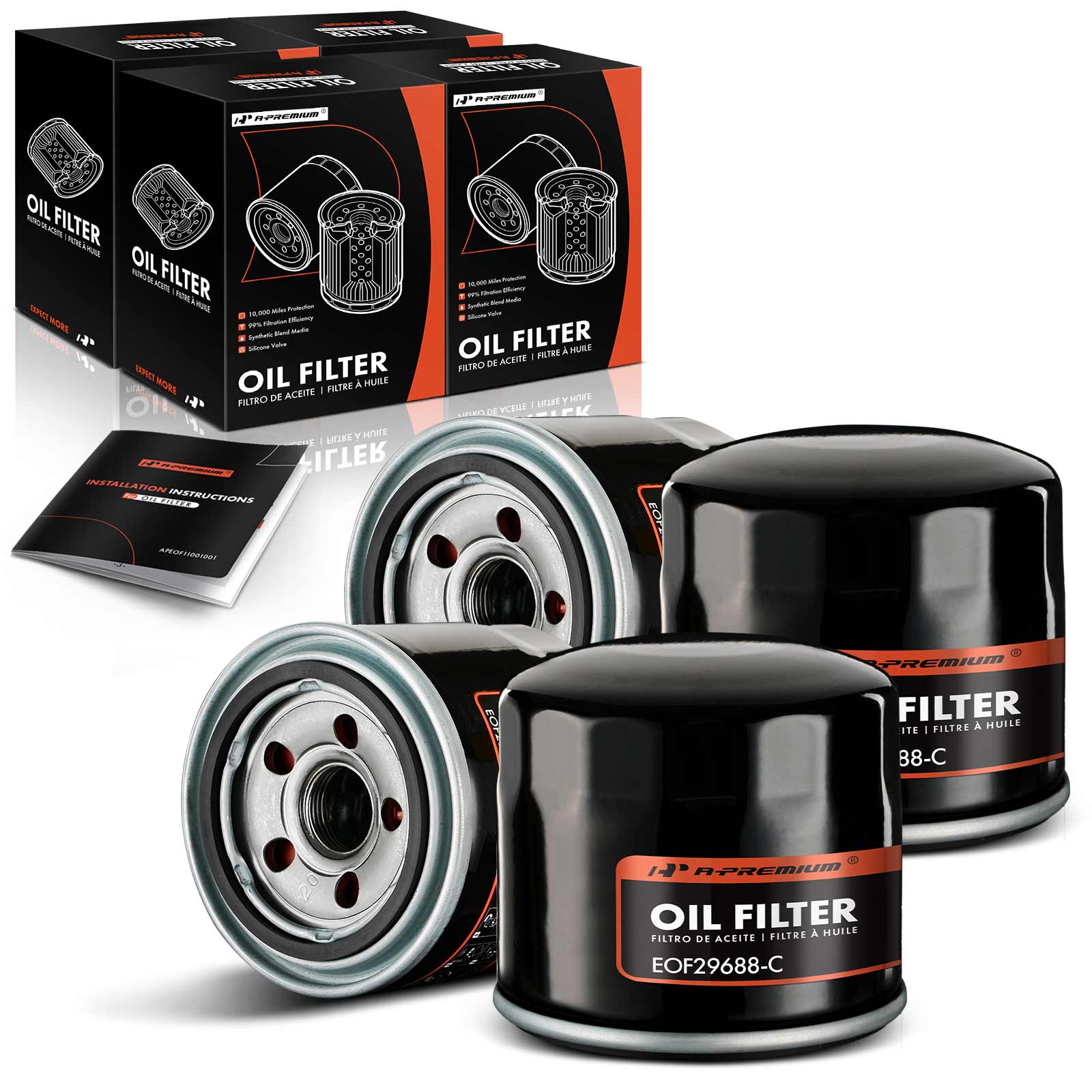 4 Pcs Engine Oil Filter