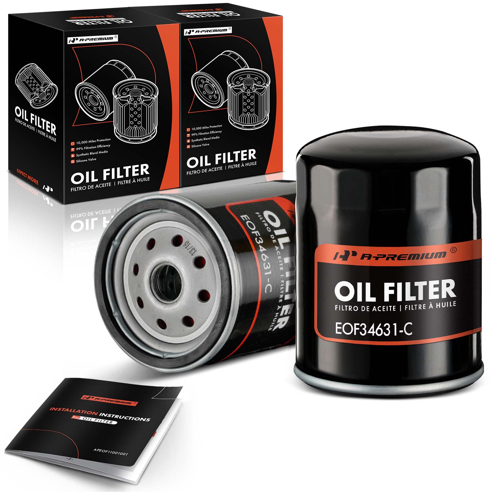 2 Pcs Engine Oil Filter