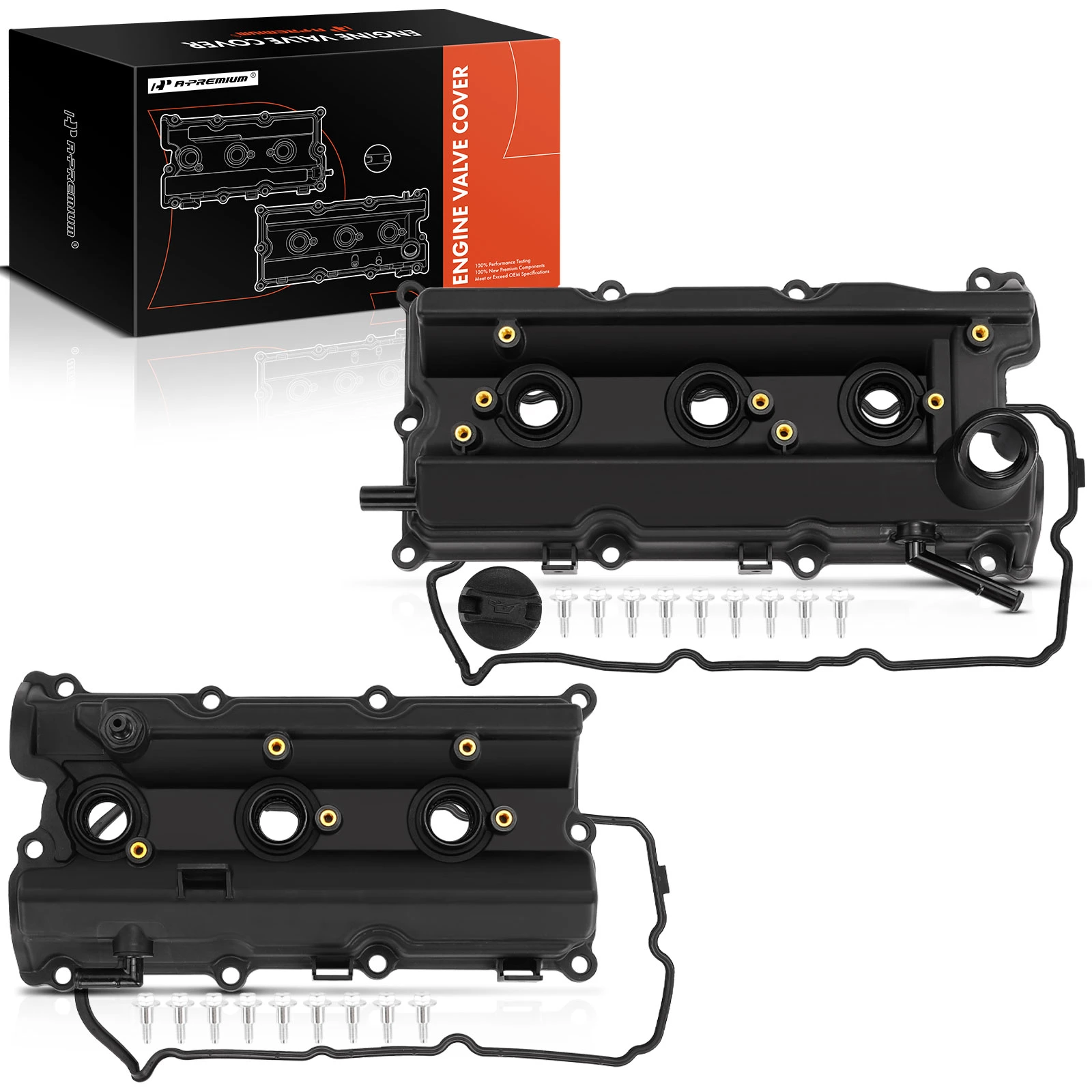 2 Pcs Driver & Passenger Engine Valve Cover with Gasket