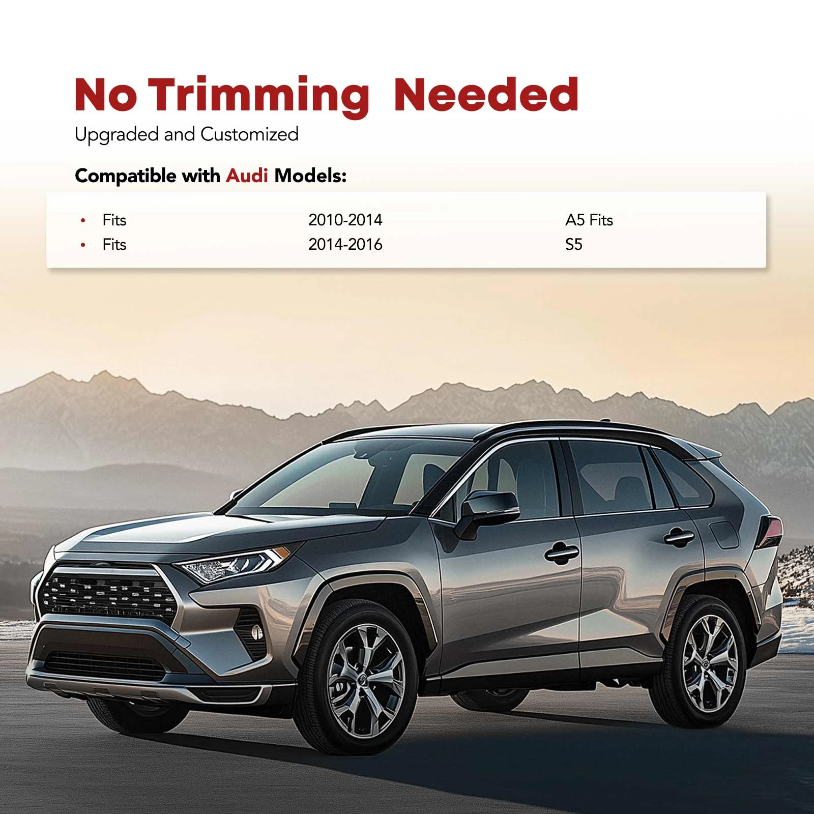 3 Pcs Front & Rear Black Floor Mats Liners for Audi S5 2014-2016 A5 2010-2014