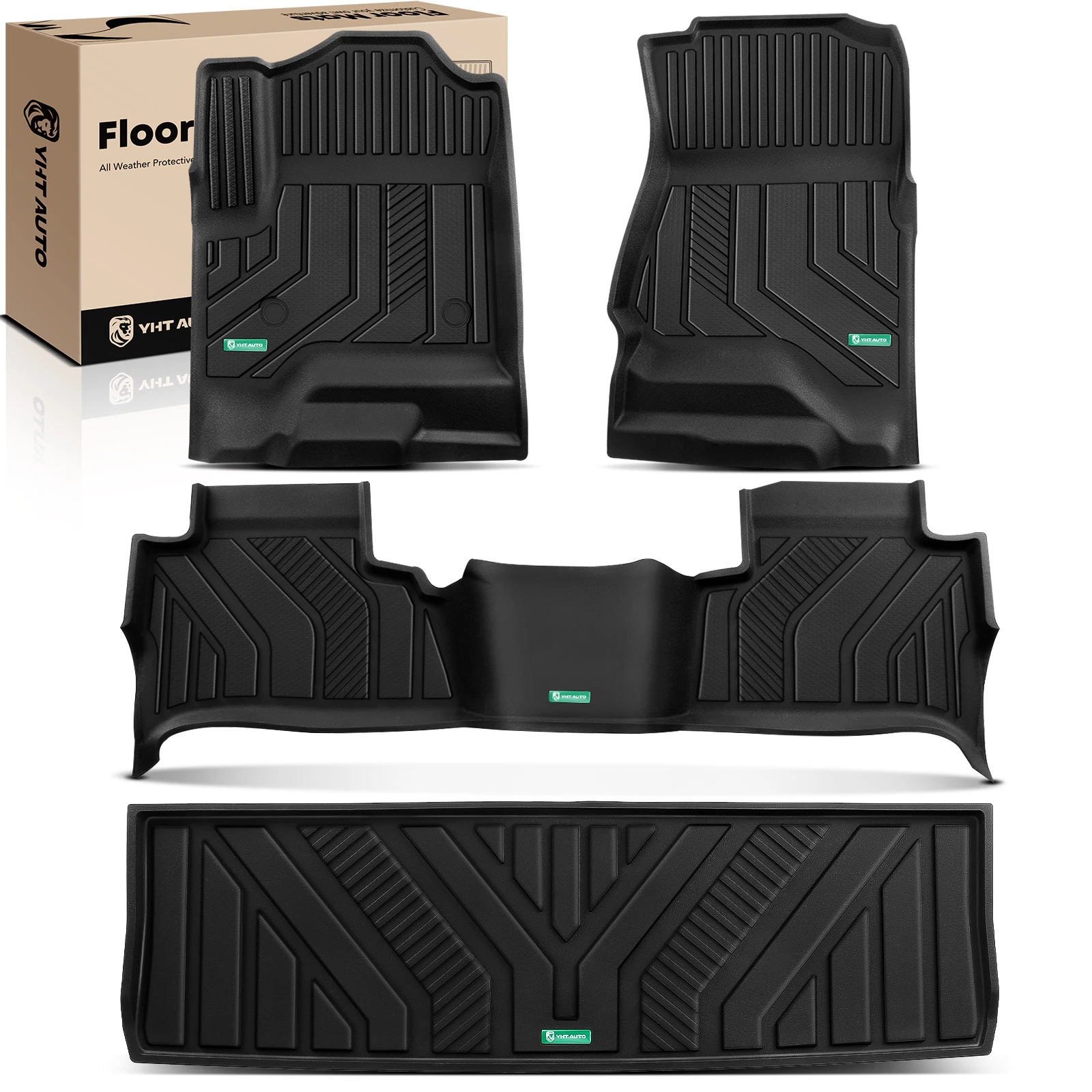 4 Pcs Front & Rear Floor Mats & Trunk Cargo Liner for 2015-2020 Chevrolet Tahoe