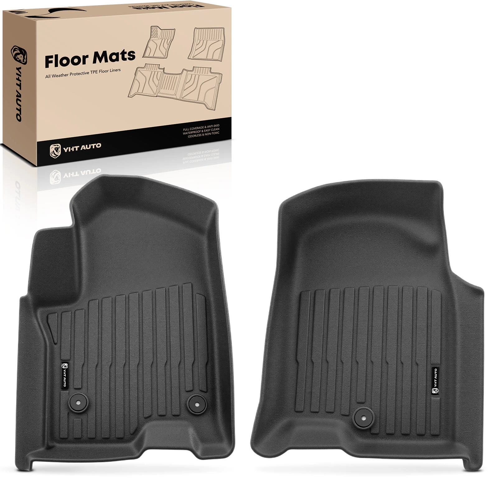 2 Pcs Front Black Floor Mats for 2021-2023 Chevrolet Tahoe