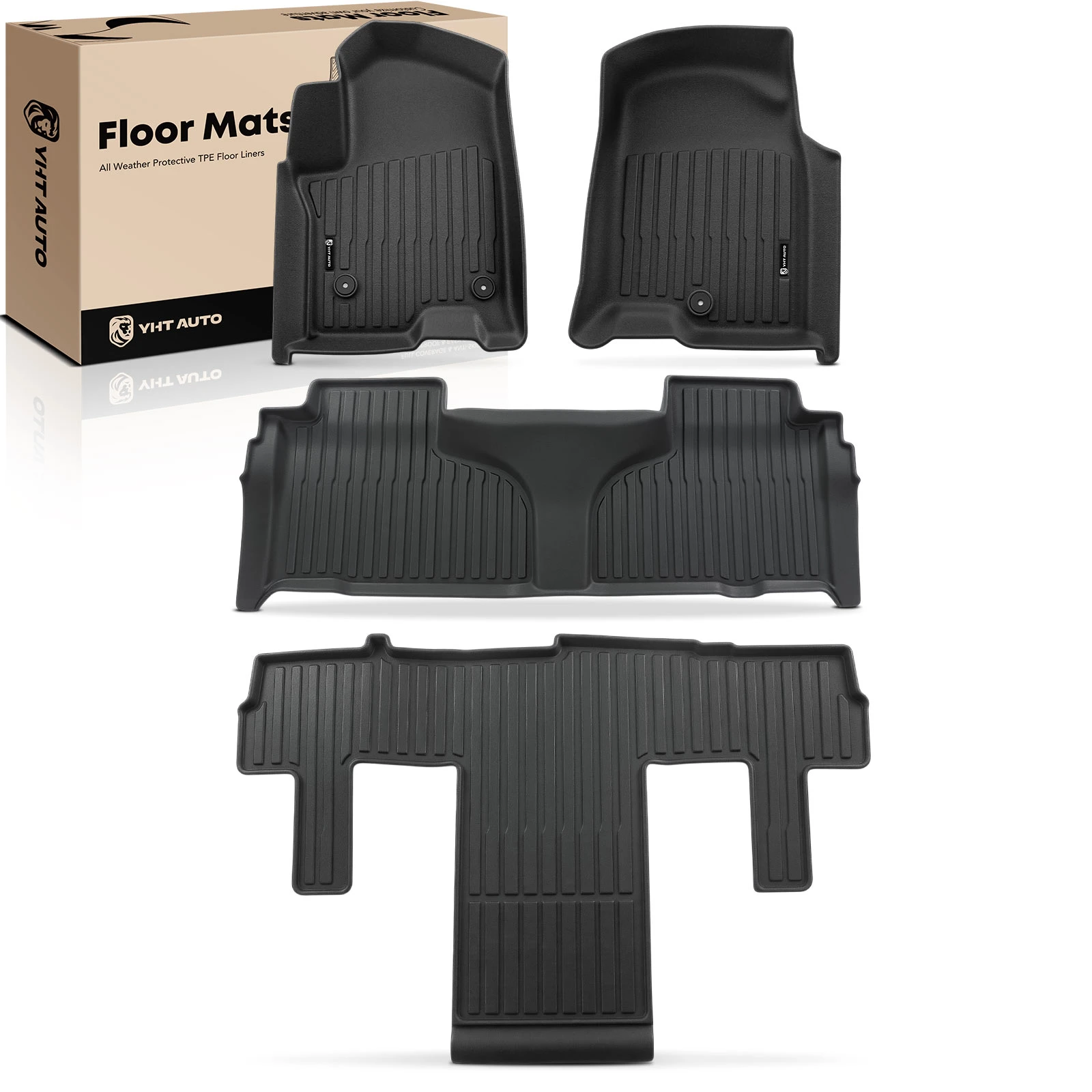 4 Pcs Front & Rear Floor Mats Liners for Chevrolet Suburban GMC Yukon XL 2021-2025