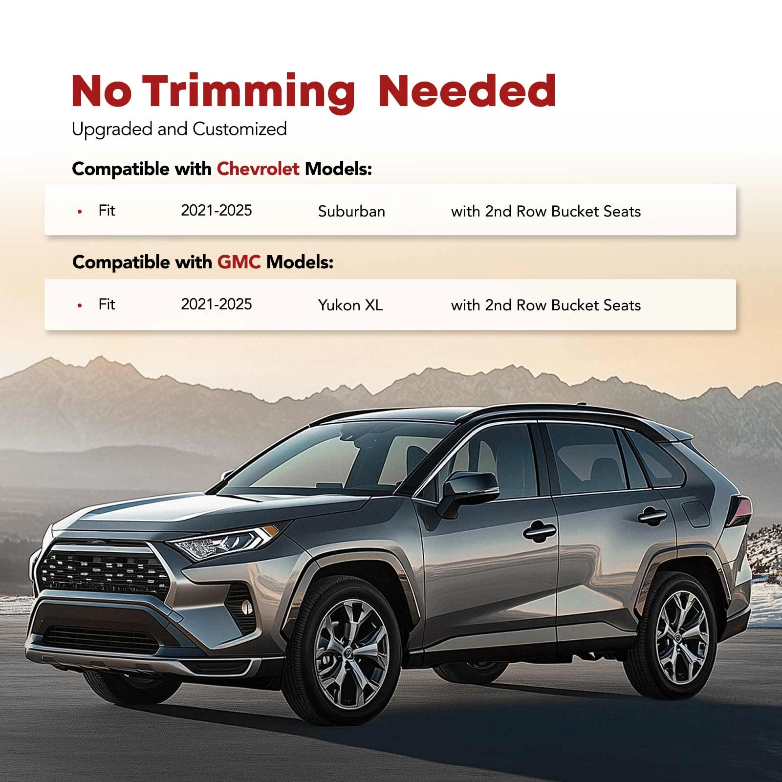 4 Pcs Front & Rear Floor Mats Liners for Chevrolet Suburban GMC Yukon XL 2021-2025