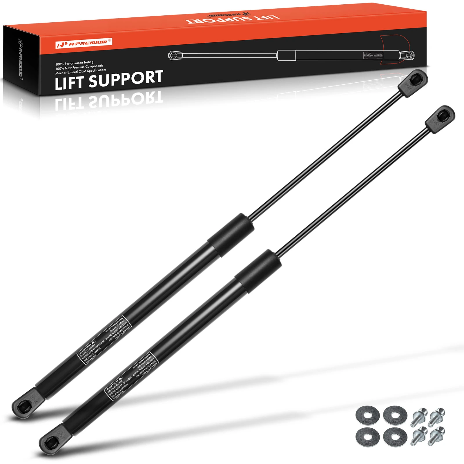 2 Pcs Universal Lift Supports Gas Struts Extended Length 17.13in. 97lbs