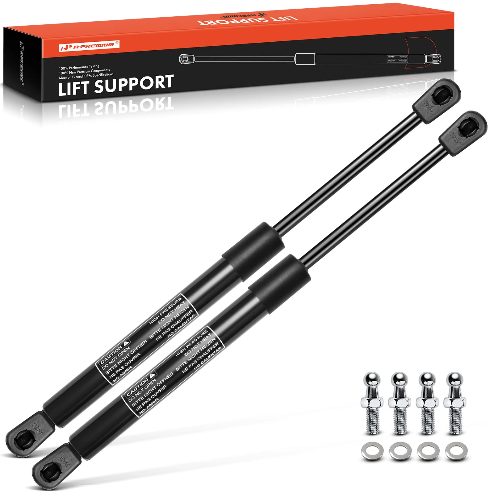 2 Pcs Universal Lift Supports Gas Struts Extended Length 19.69in. 12.20in. 80lbs