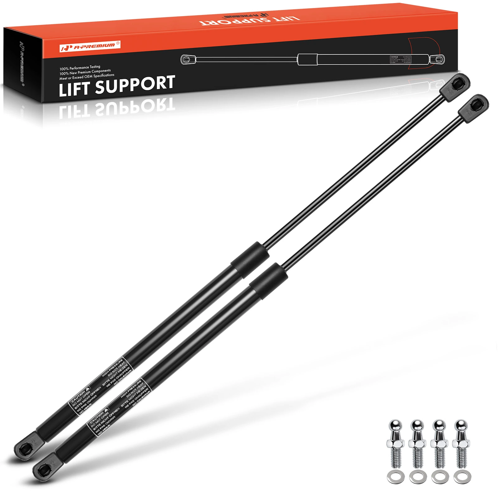 2 Pcs Universal Lift Supports Gas Struts Extended Length 35.43in. 60lbs