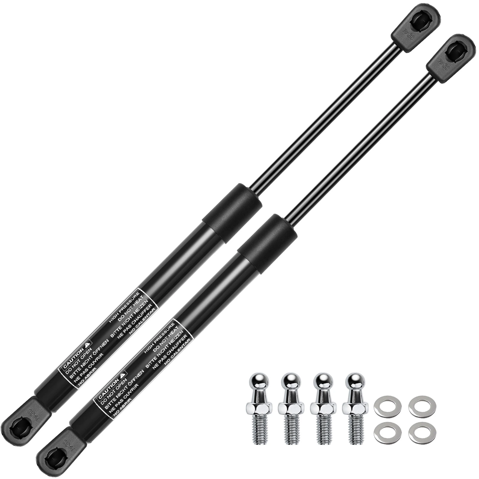 2 Pcs Universal Lift Supports Gas Struts Extended Length 17.13in. 135lbs