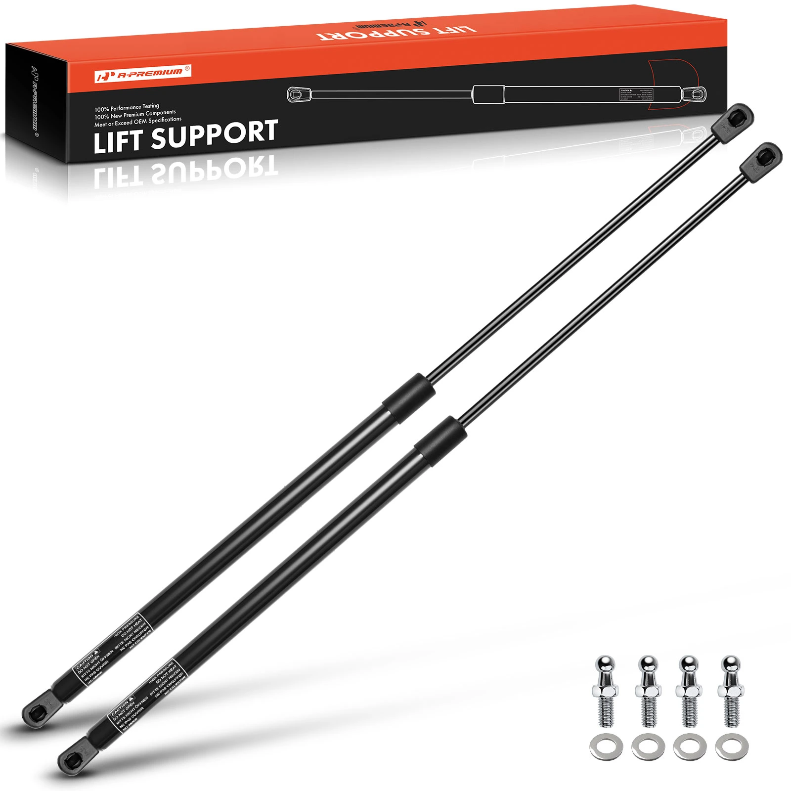 2 Pcs Universal Lift Supports Gas Struts Extended Length 26.34in. 150lbs