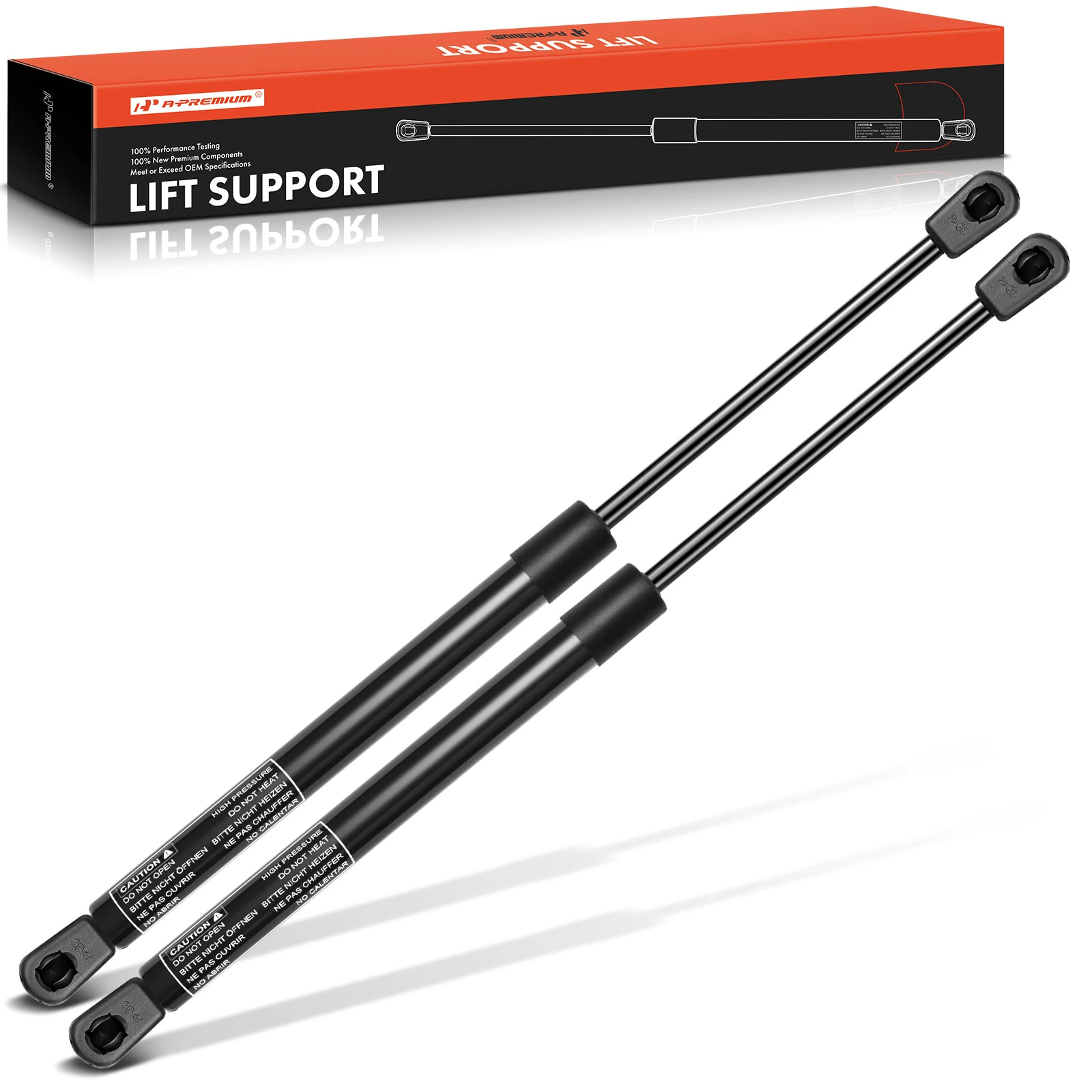 2 Pcs Universal Lift Supports Gas Struts Extended Length 16.06in. 35lbs
