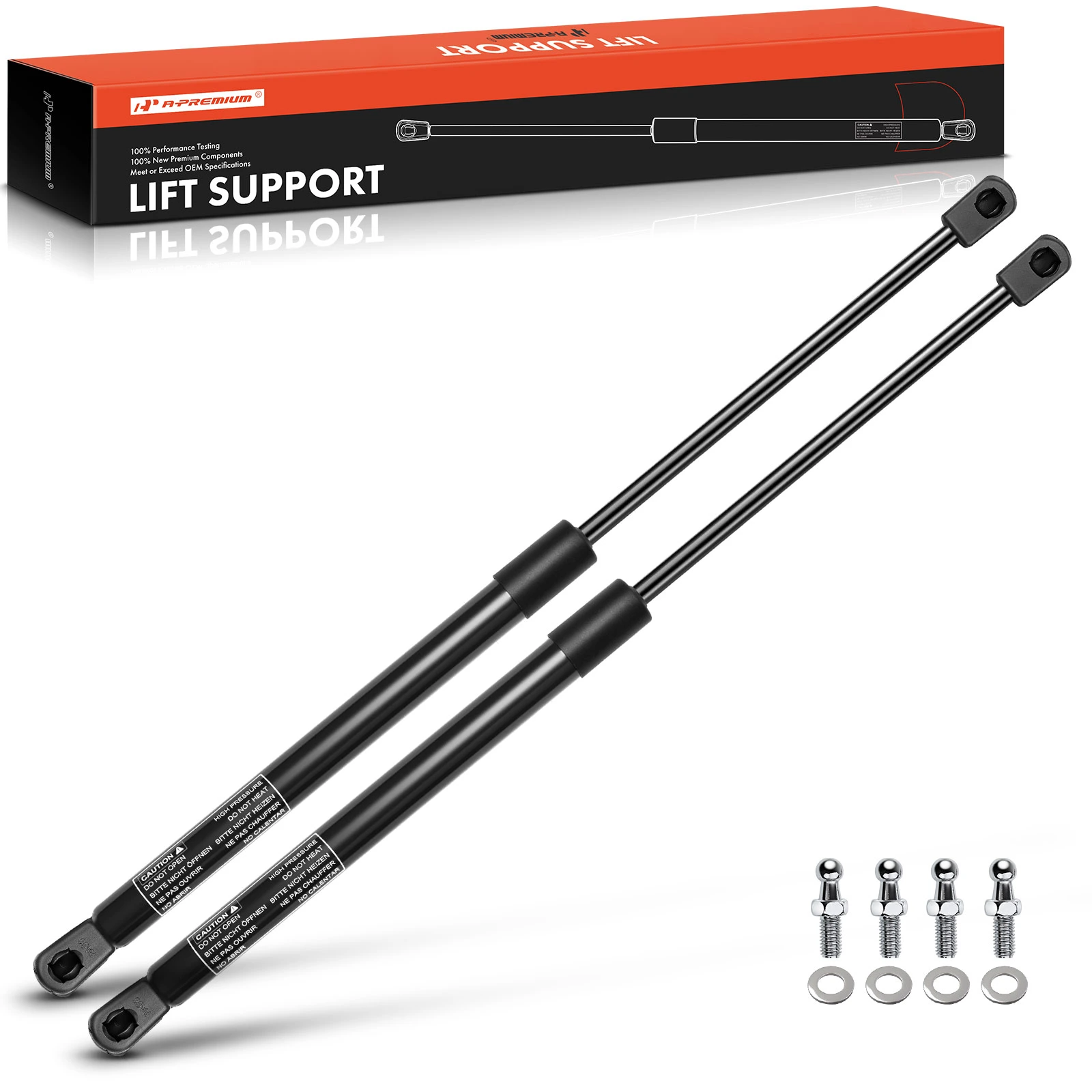 2 Pcs Universal Lift Supports Gas Struts with Spike Extended Length 20.83in. 60lbs