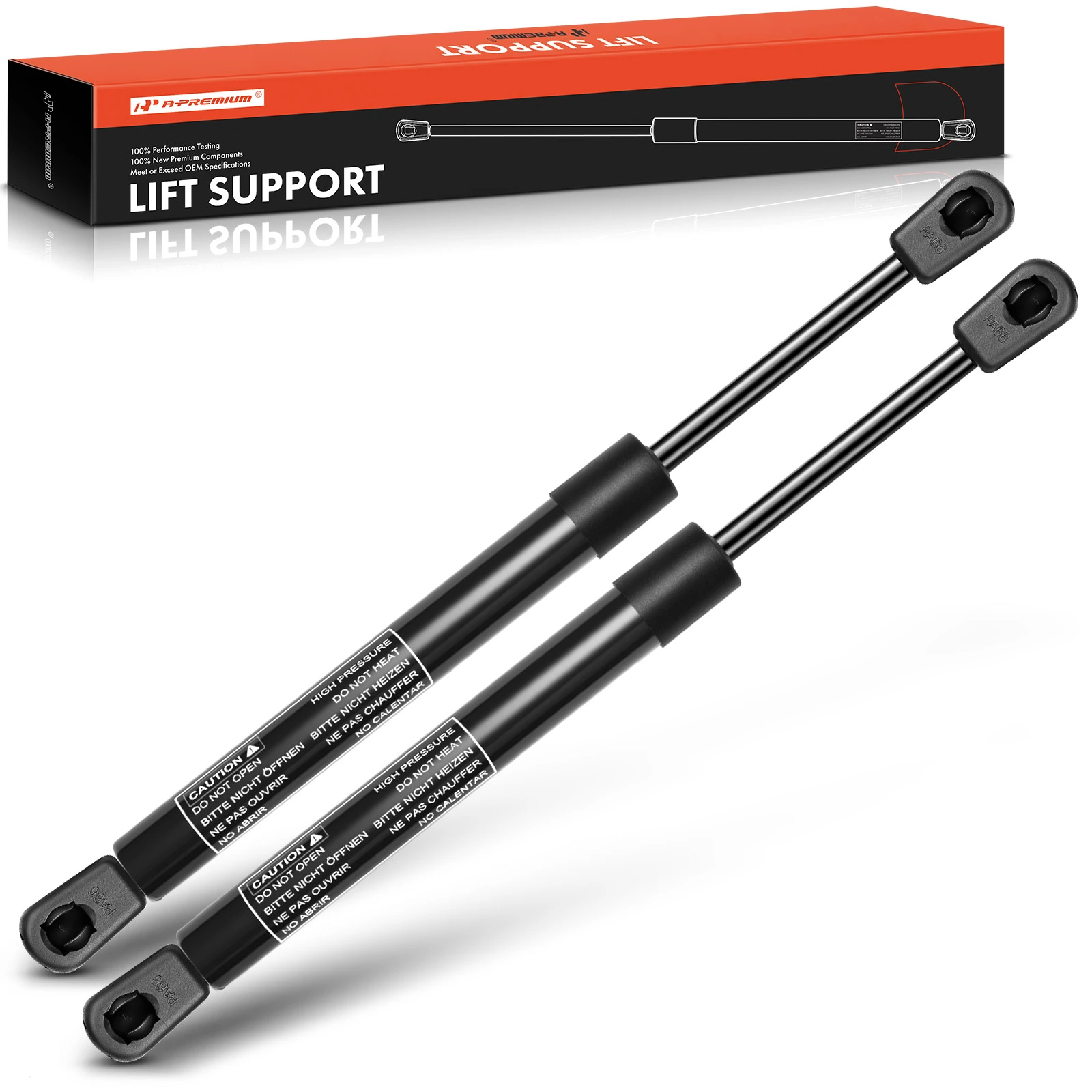 2 Pcs Universal Lift Supports Gas Struts for Extended Length 14.5in. Force 35 Lbs