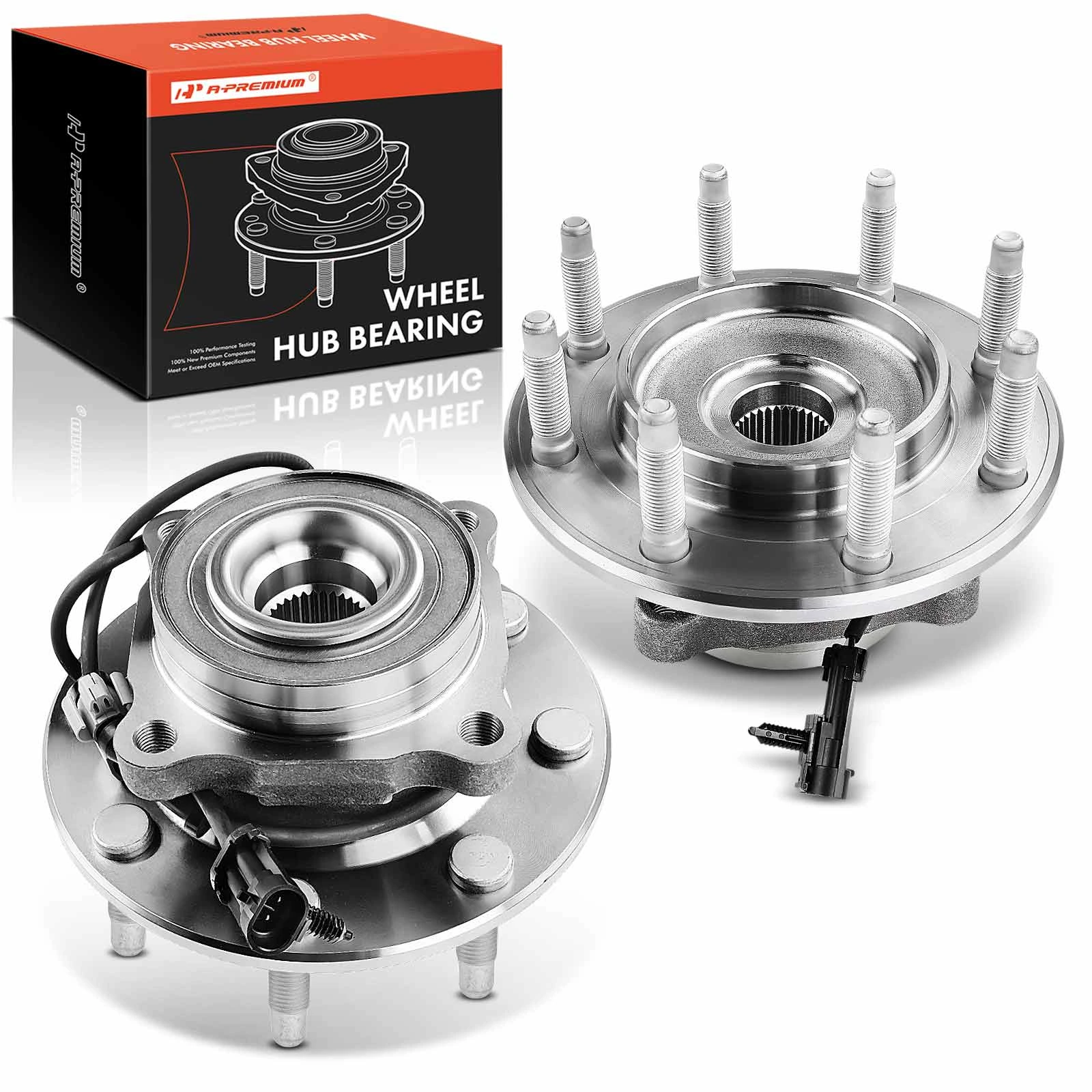2 Pcs Front Wheel Bearing & Hub Assembly with ABS Sensor
