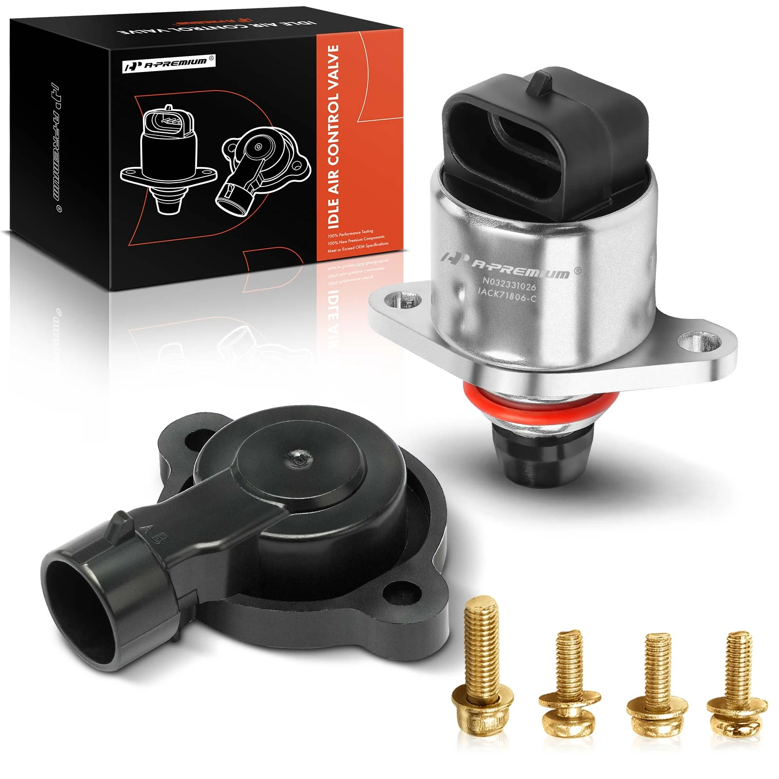 2 Pcs Throttle Position Sensor & Idle Air Control Valve