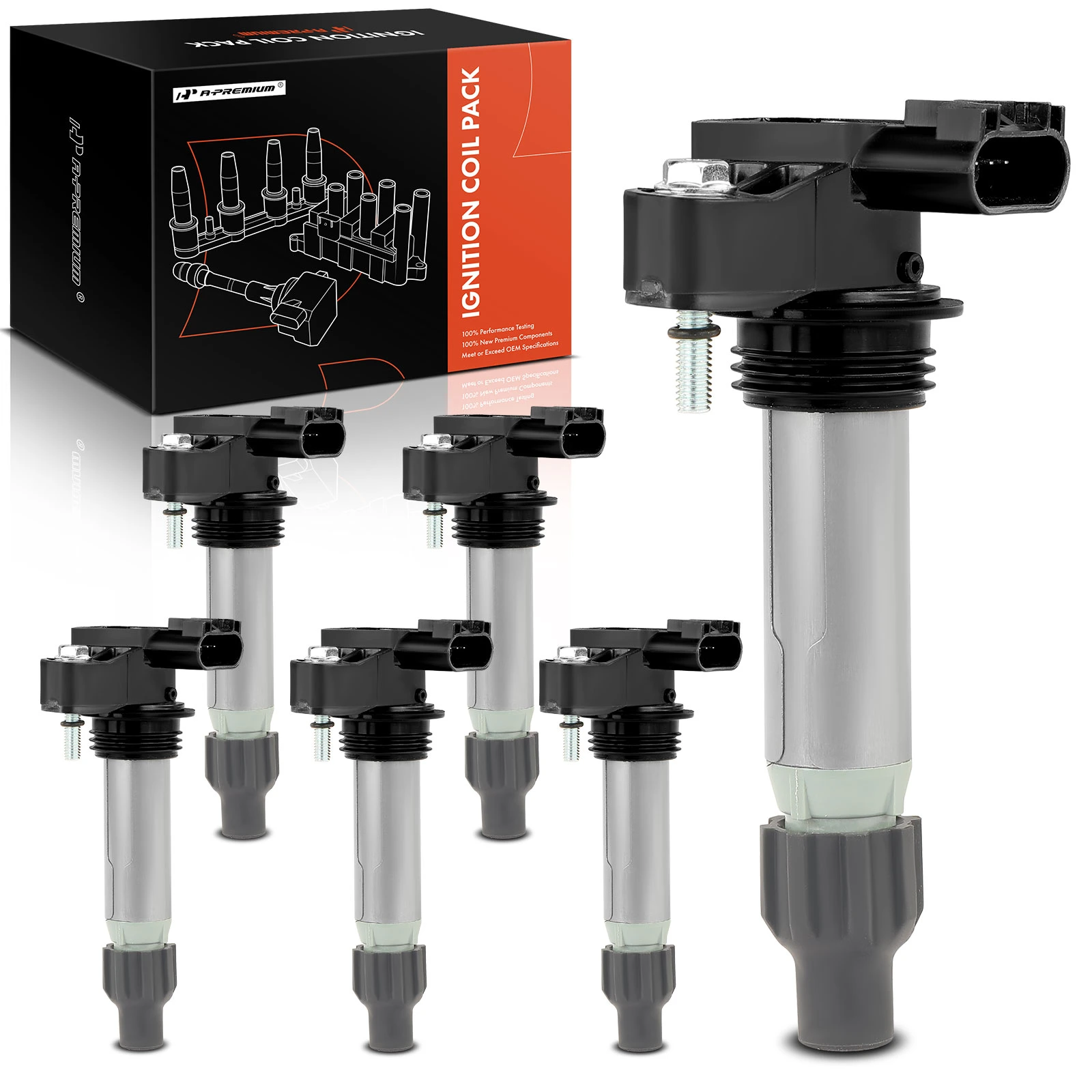 6 Pcs Ignition Coils with 4 Pins