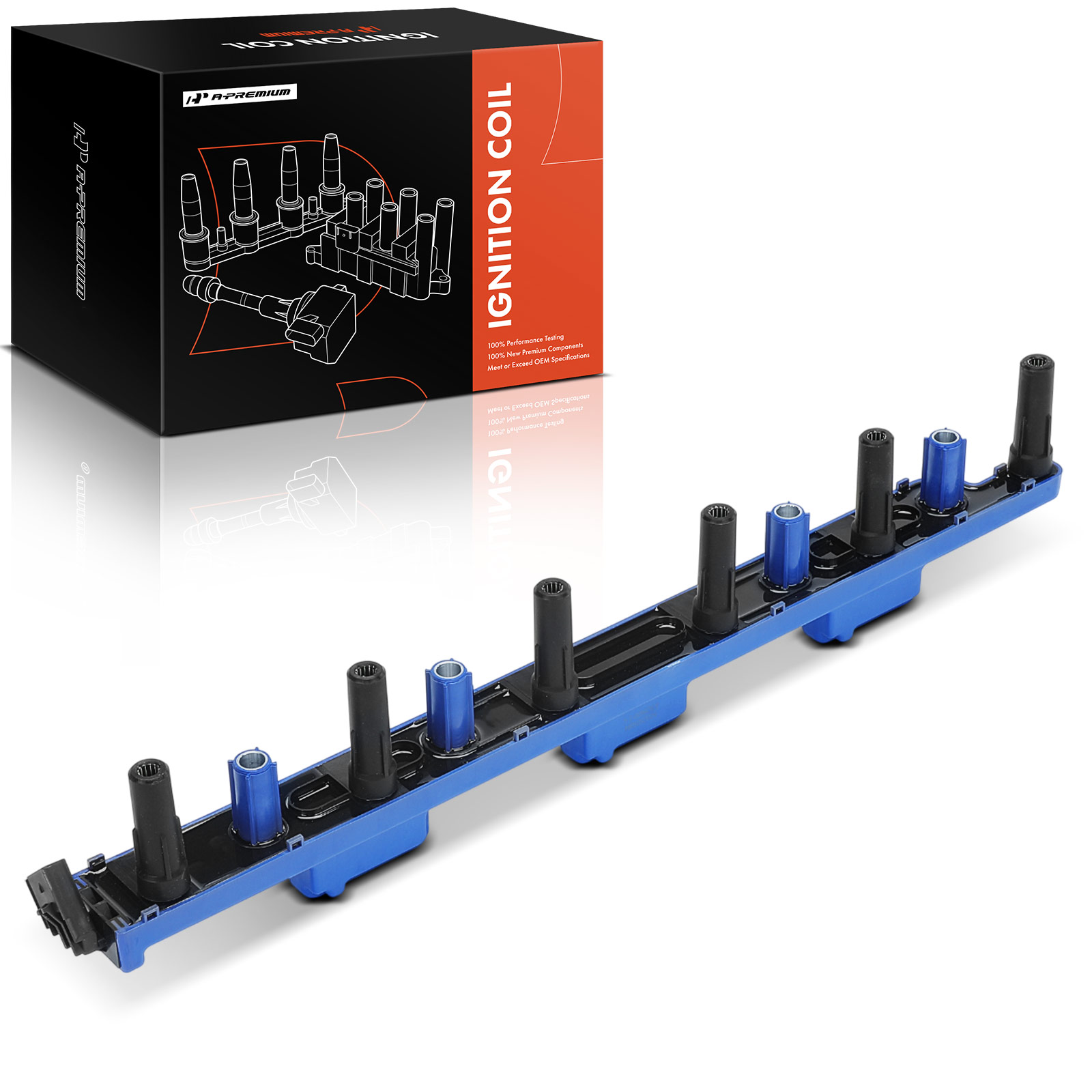 2000-2001 Jeep Cherokee One Set-Pc Ignition Coil 4-Blade Terminal Oval A-Premium APIC1496