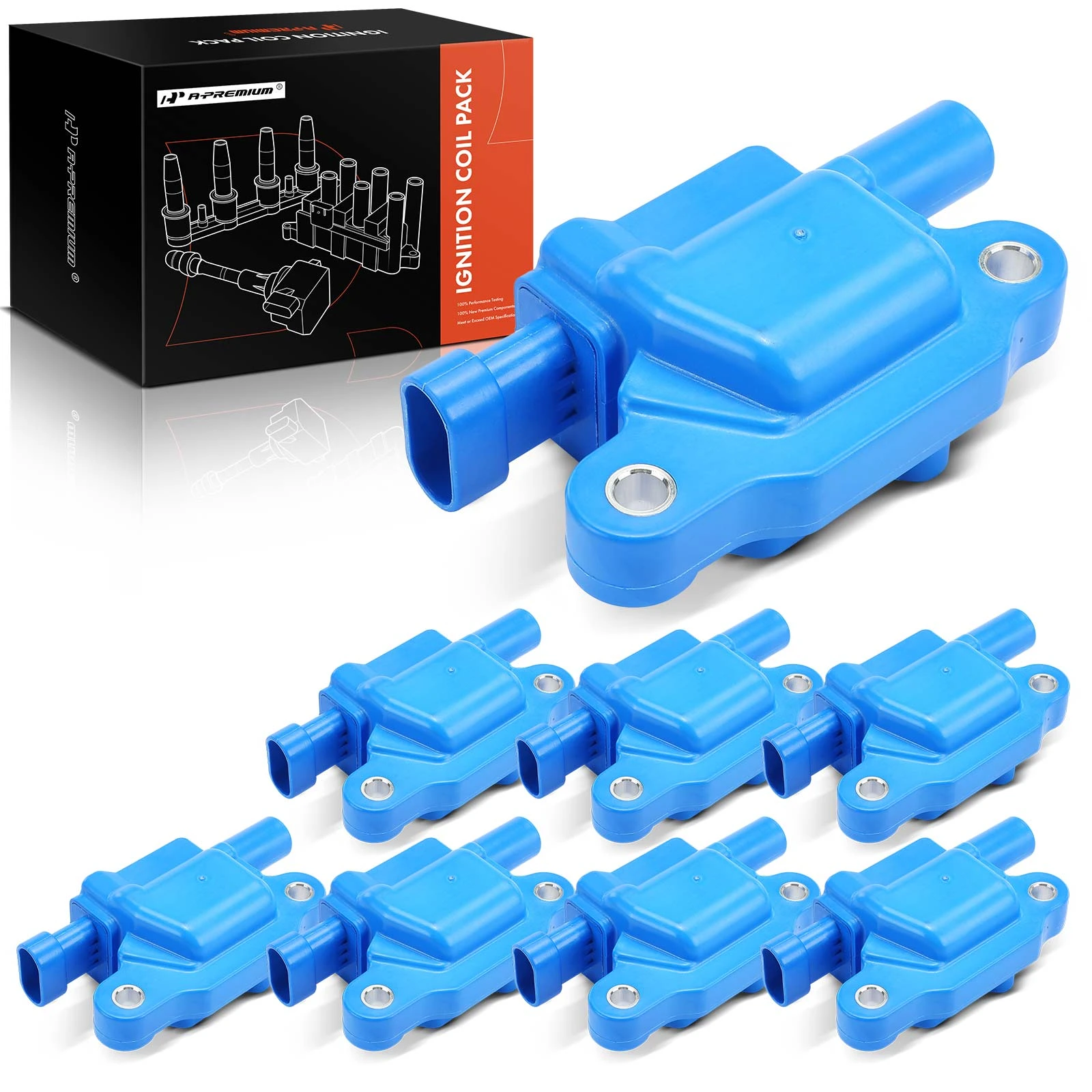 8 Pcs Blue Ignition Coils