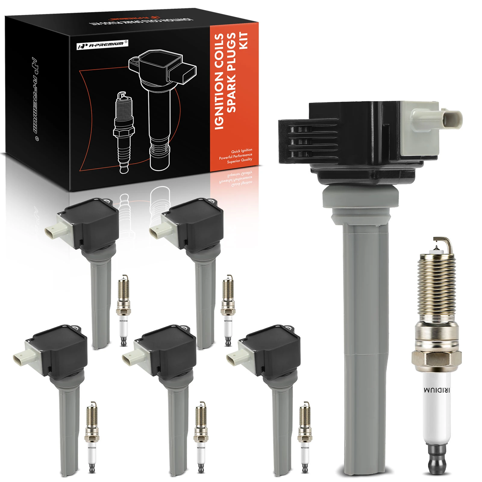 6 Pcs Ignition Coil & 6 Pcs IRIDIUM & Platinum Spark Plug Kit