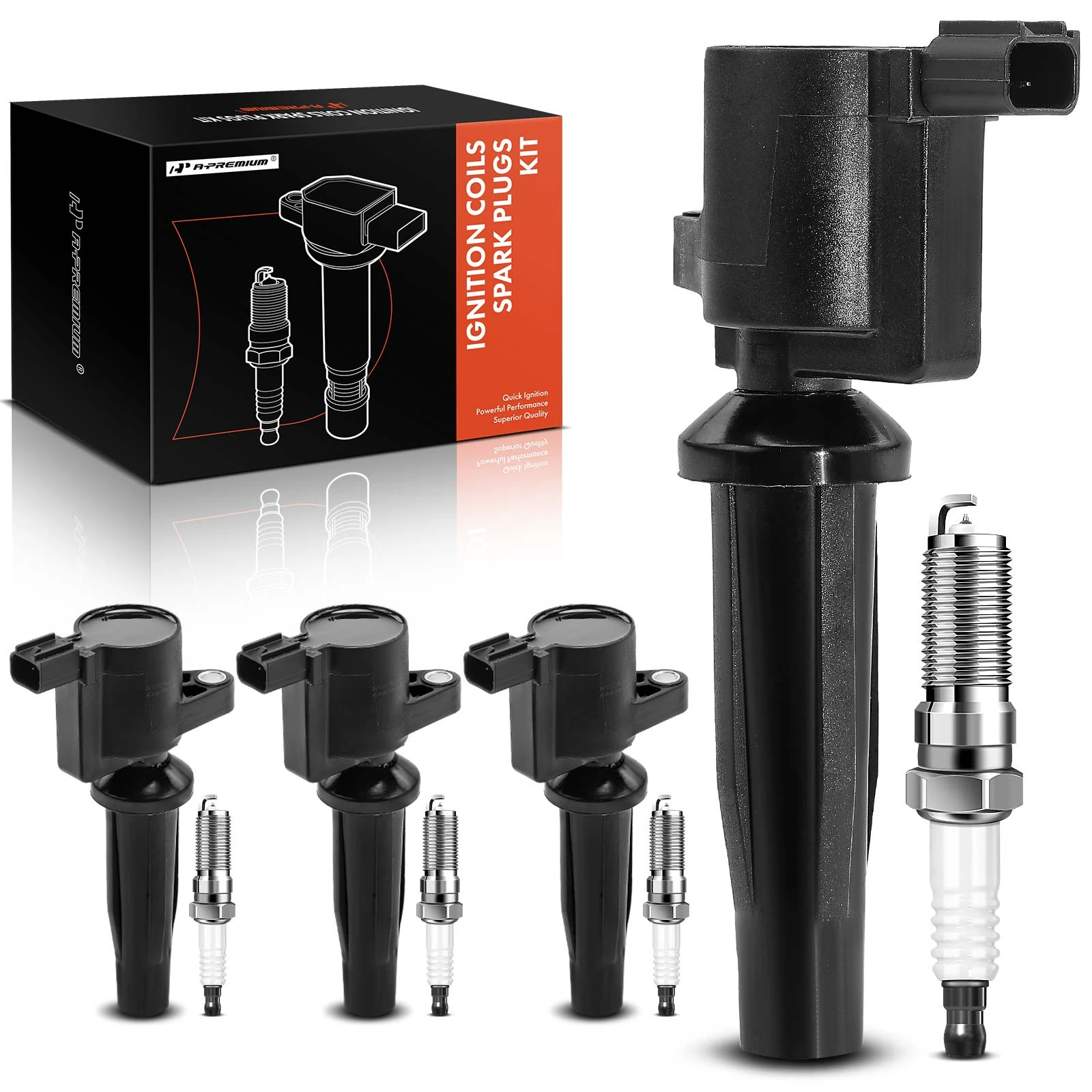 4 Pcs Ignition Coil & IRIDIUM Spark Plug Kits