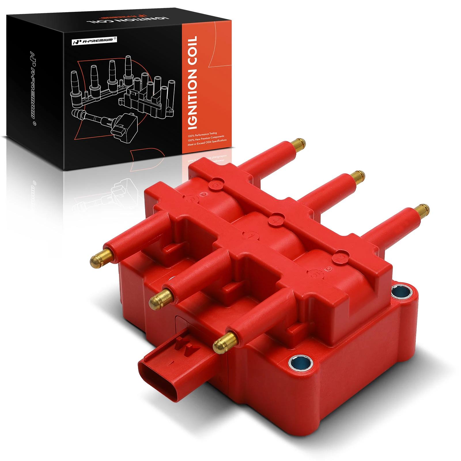 2001-2007 Dodge Caravan One Set-Pc Ignition Coil 4-Blade Terminal Oval A-Premium APIC1036