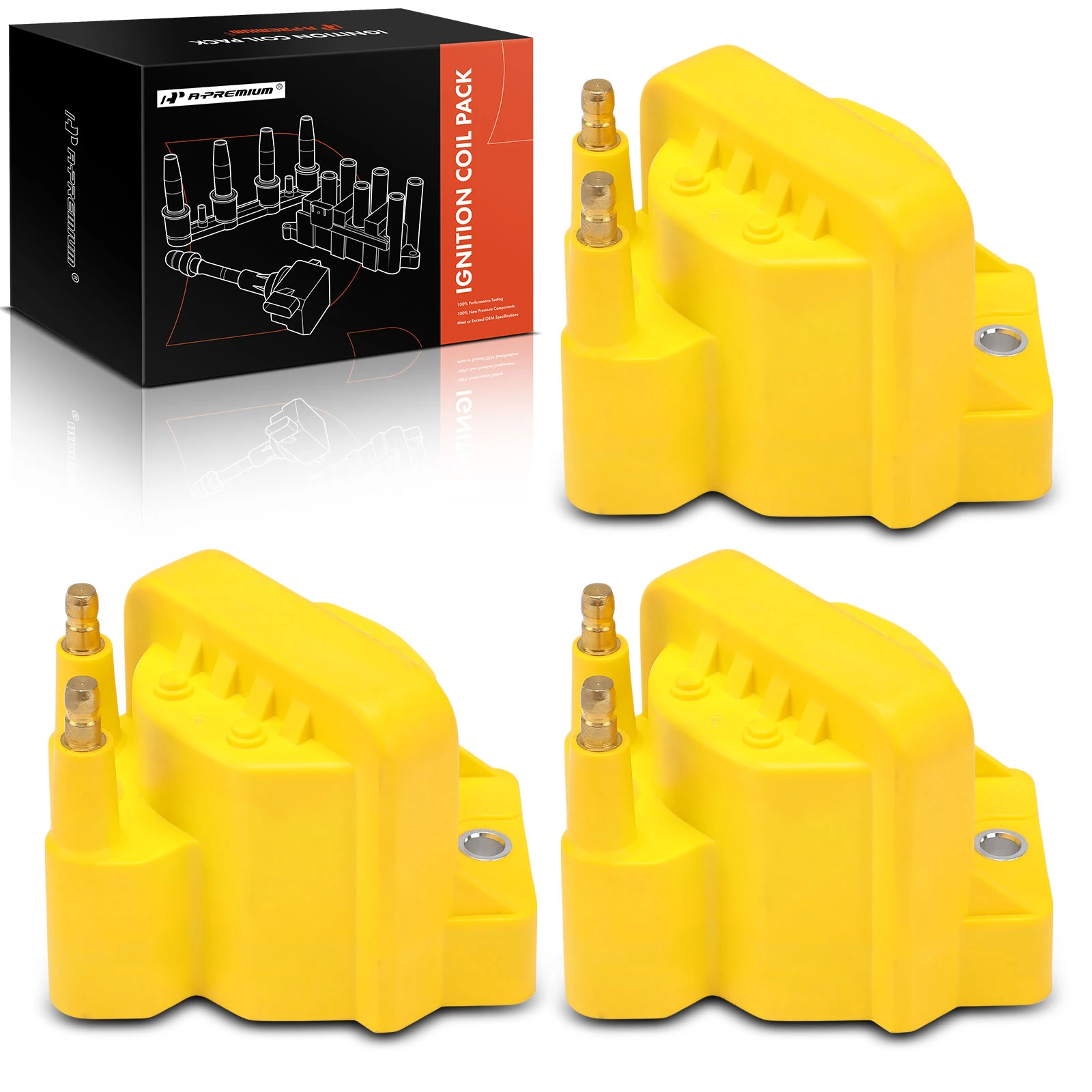 3 Pcs Yellow Ignition Coil