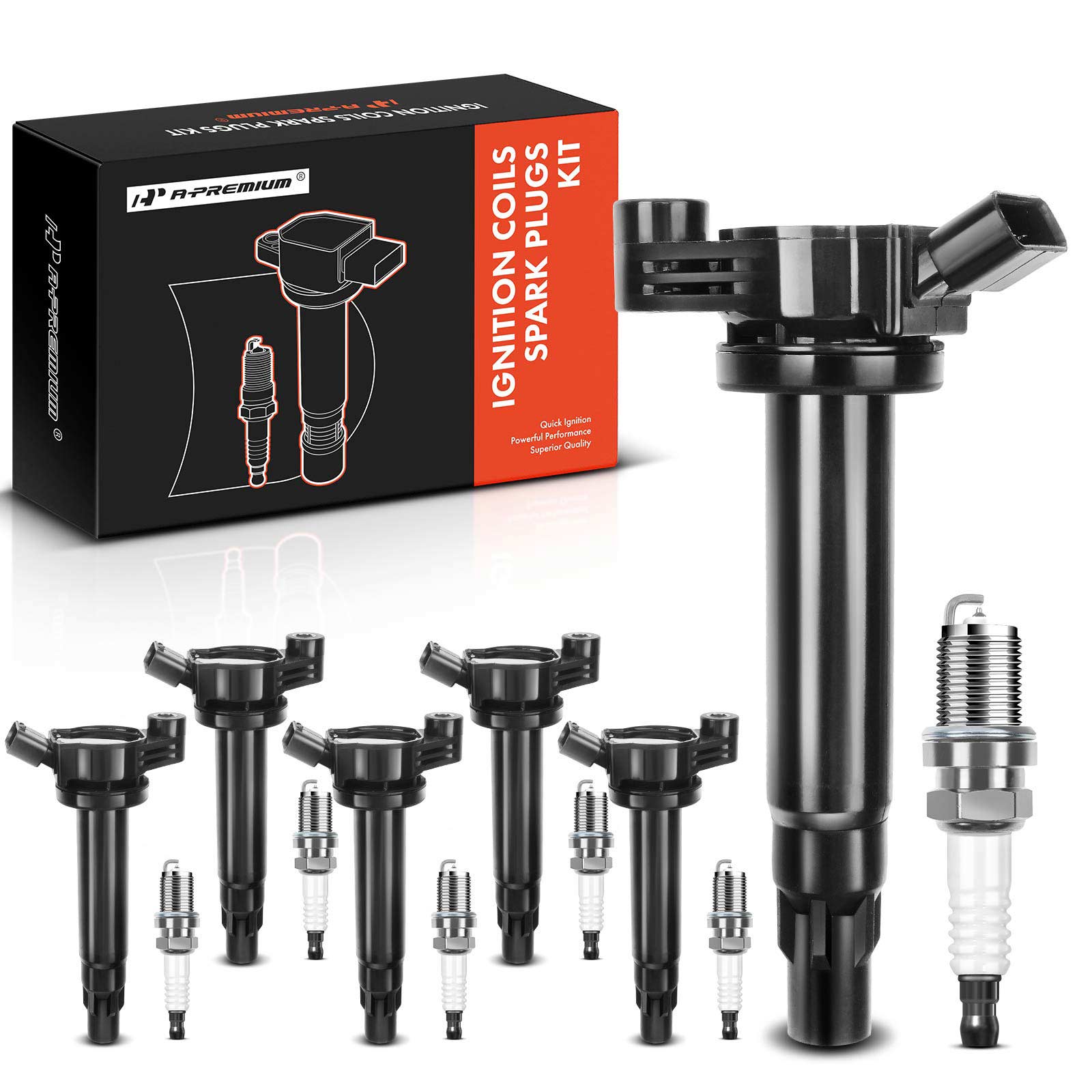 2004 Lexus RX330 Ignition Coil and Spark Plug Kit Set of 12 Iridium Series, 4-Blade Terminal A-Premium APIC0508