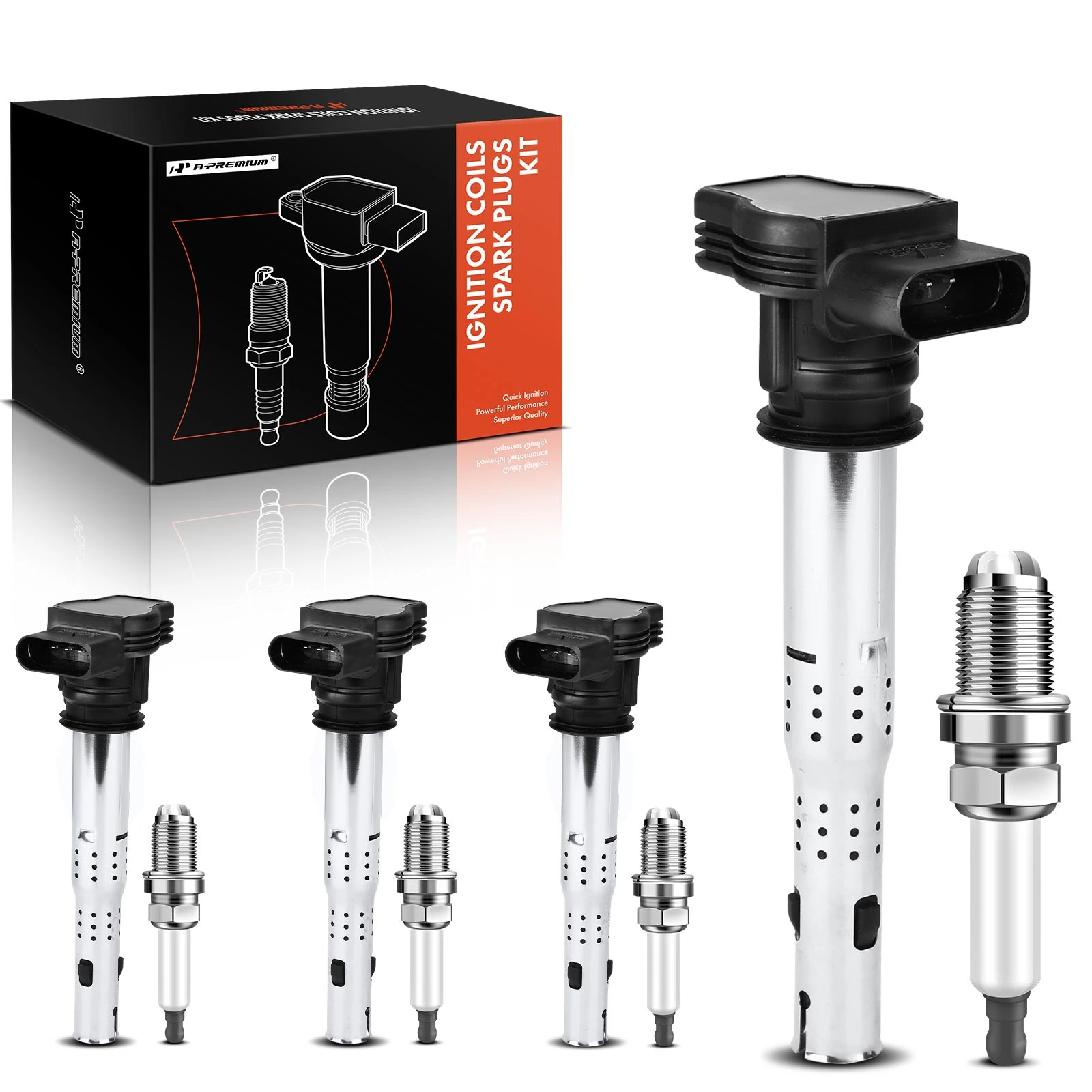 4 Pcs Ignition Coil & IRIDIUM Spark Plug Kits