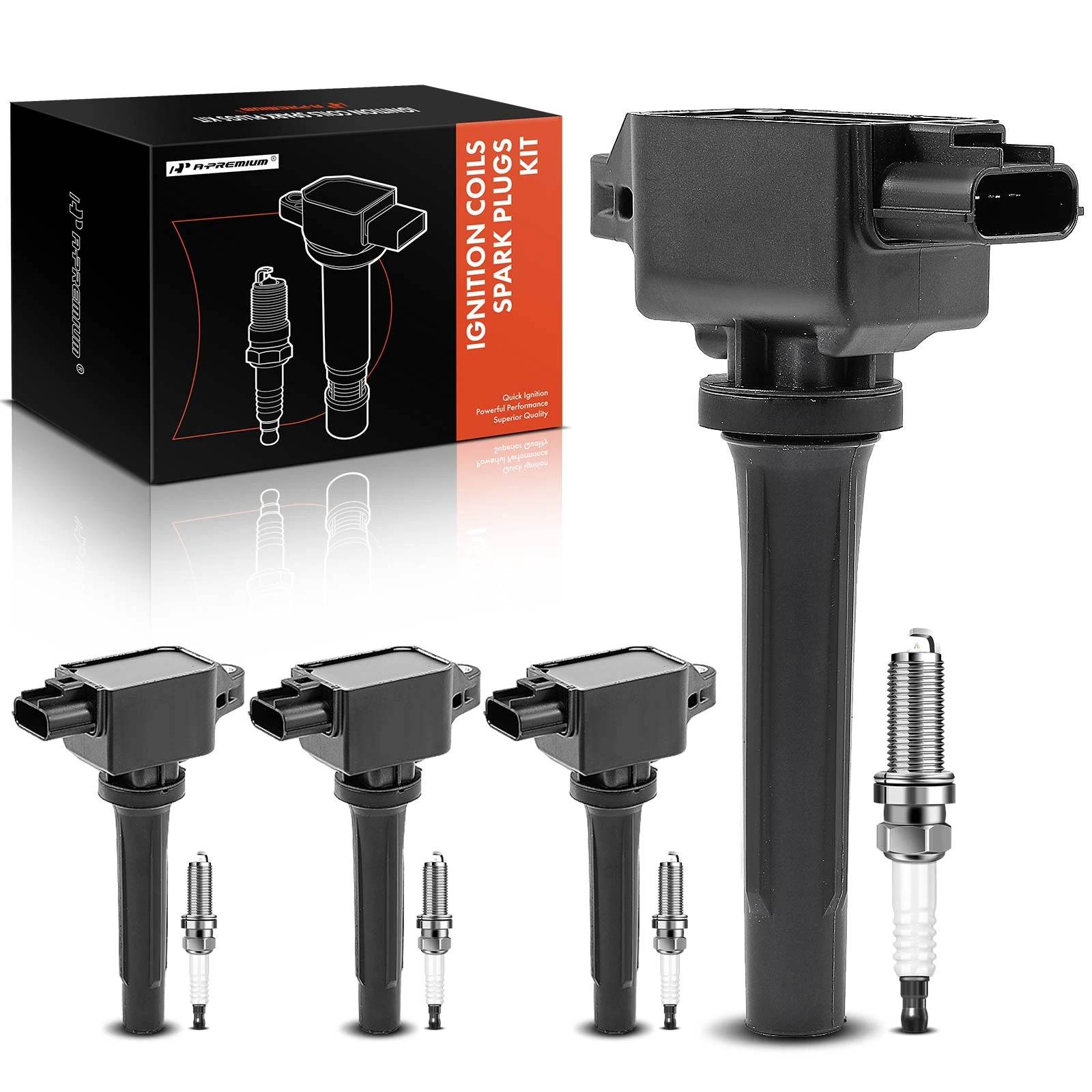 4 Pcs Ignition Coil & IRIDIUM Spark Plug Kits