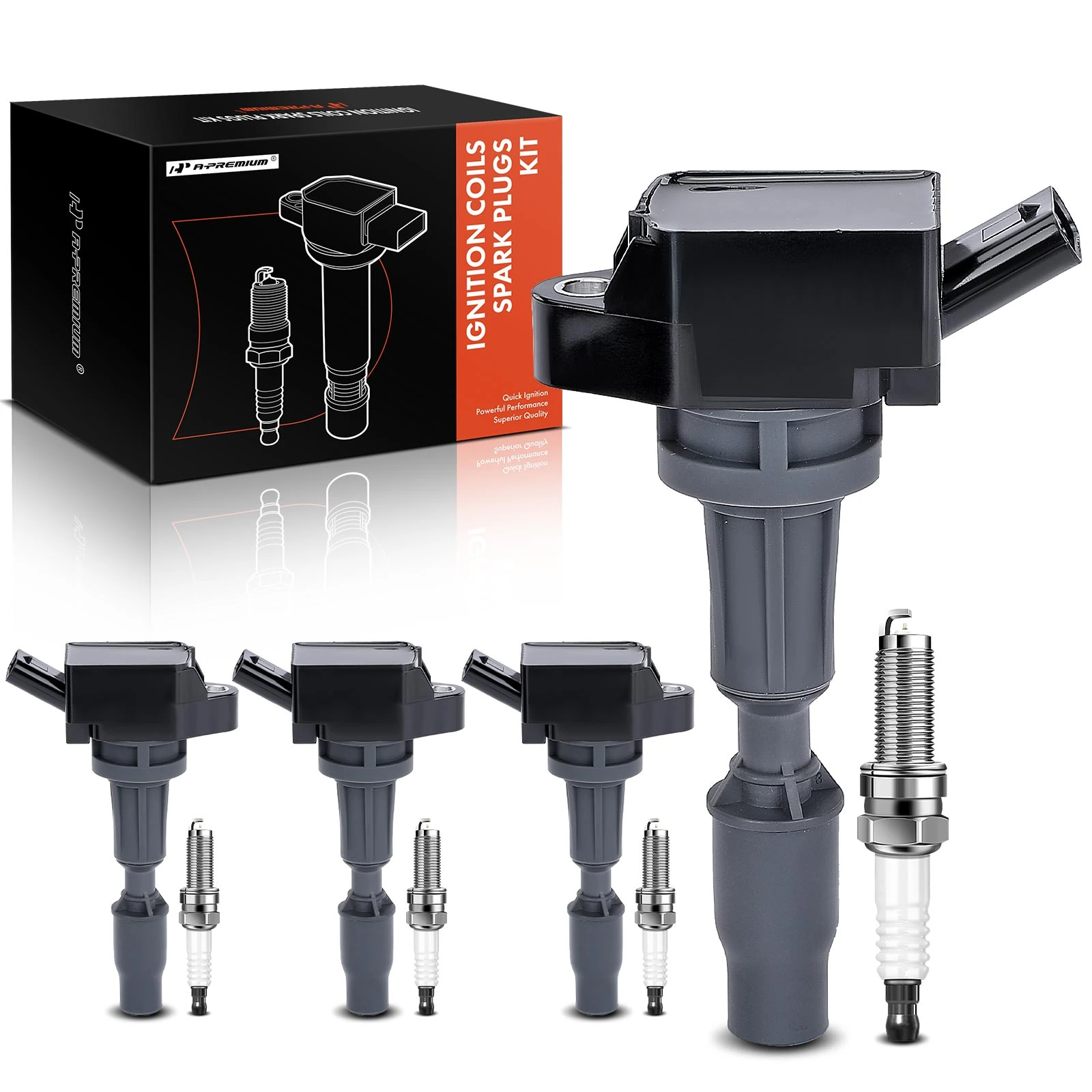 4 Pcs Ignition Coil & IRIDIUM Spark Plug Kits