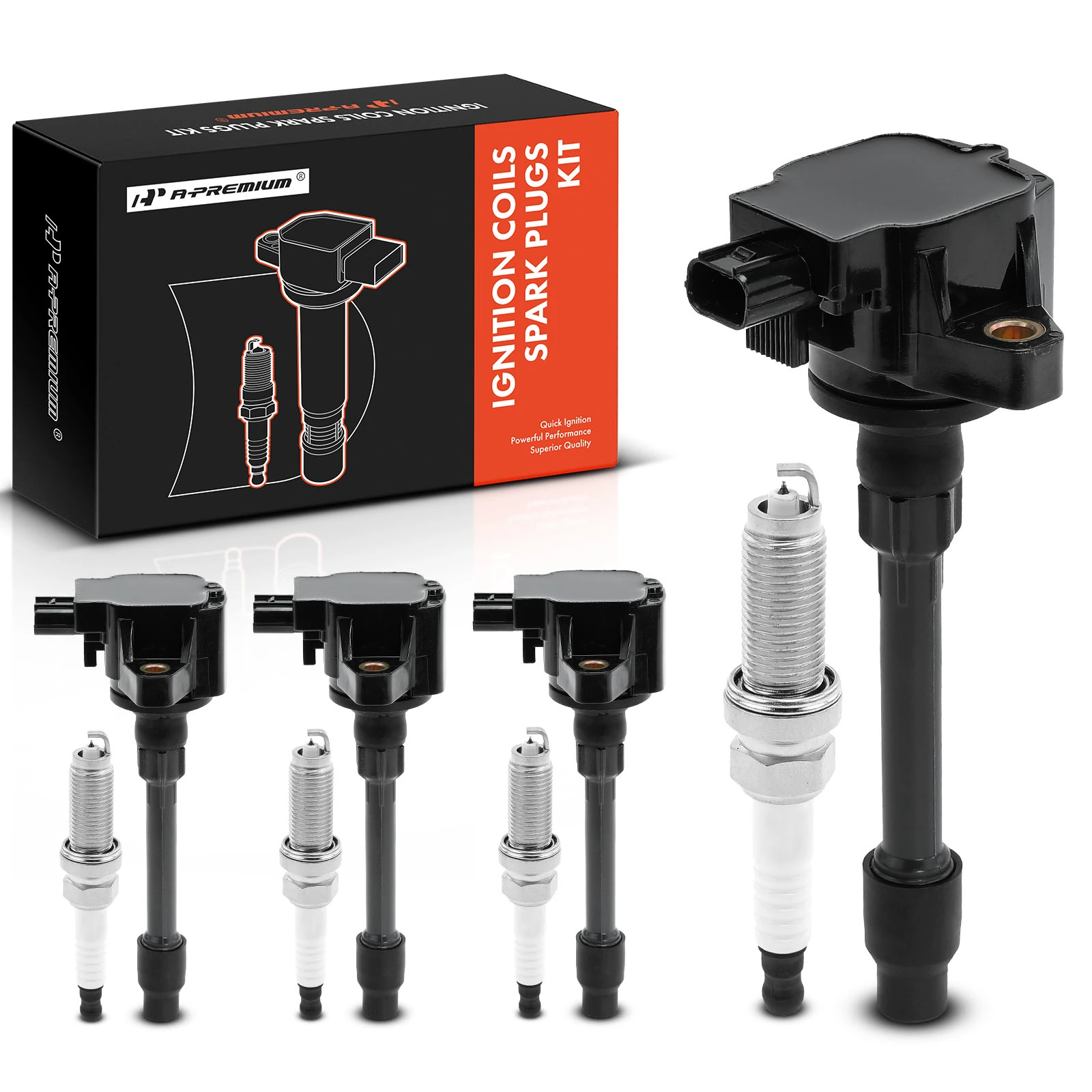 4 Pcs Ignition Coil & IRIDIUM Spark Plug Kits