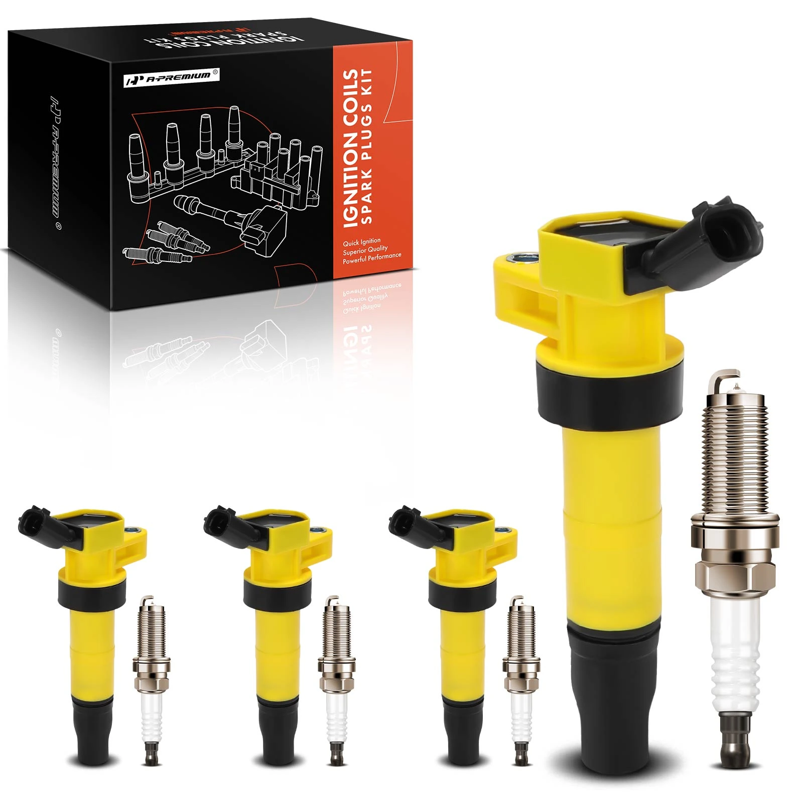 2011-2013 Kia Sportage Ignition Coils & Spark Set of 8 Iridium Series, 2-Blade Terminal A-Premium APIC1428