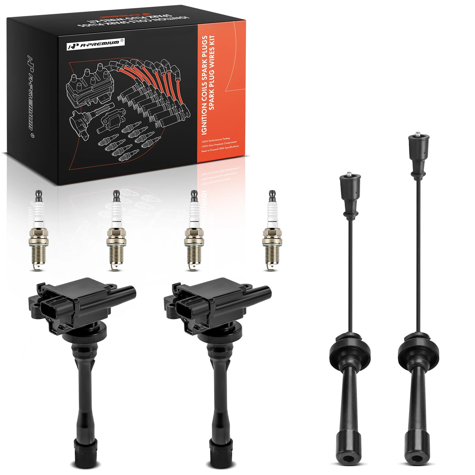 A-Premium APIC1309 2001-2005 Dodge Stratus Ignition Coil Spark Plug and Wire Kit