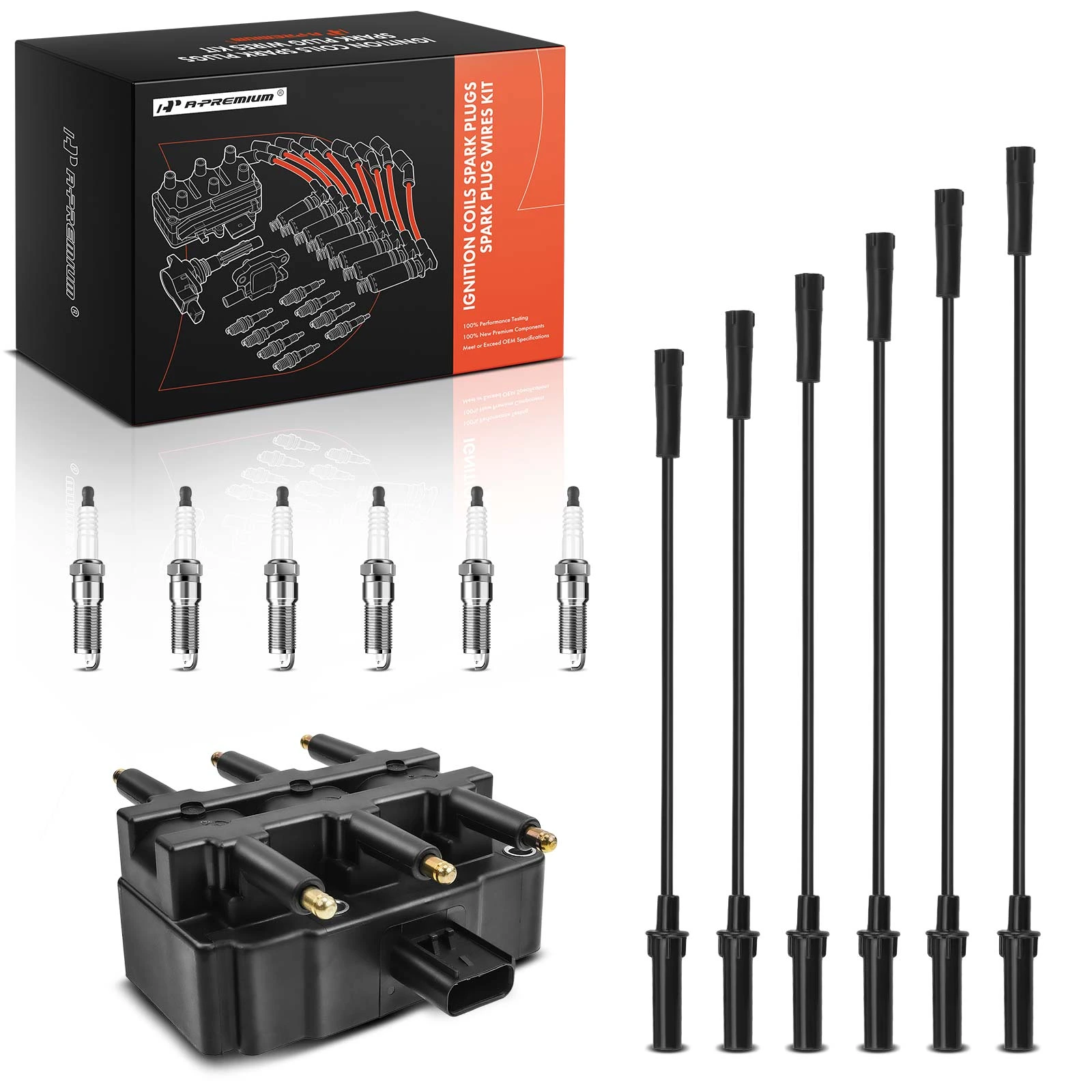 A-Premium APIC1310 2001-2010 Dodge Grand Caravan Ignition Coil Spark Plug and Wire Kit