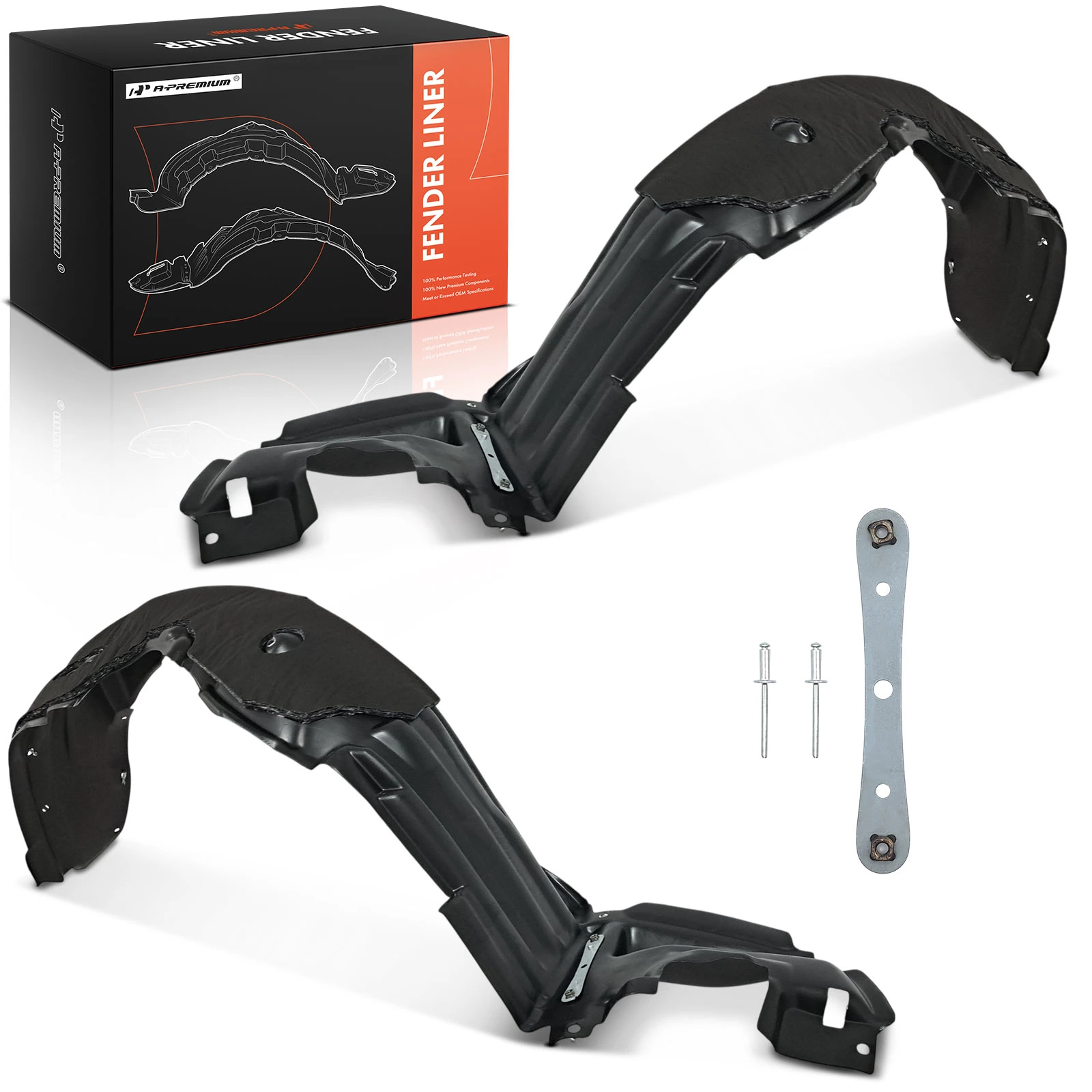 2 Pcs Front Inner Fender Liners with Insulation Foam