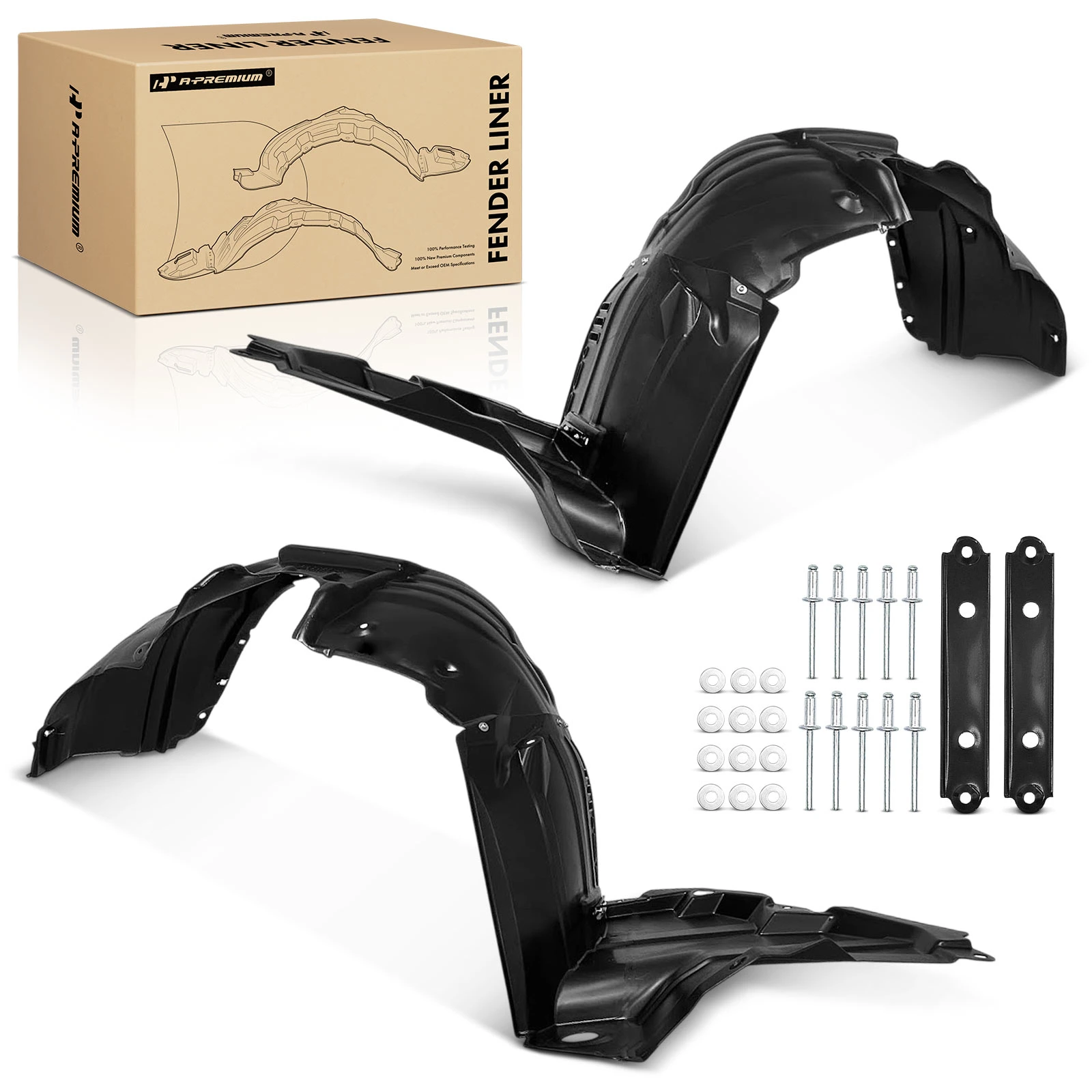 2 Pcs Front Inner Fender Liners Wheel Arch Liner HDPE
