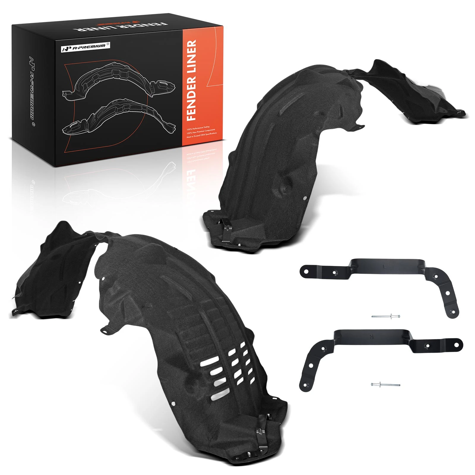 2 Pcs Front Inner Fender Liners with Insulation Foam