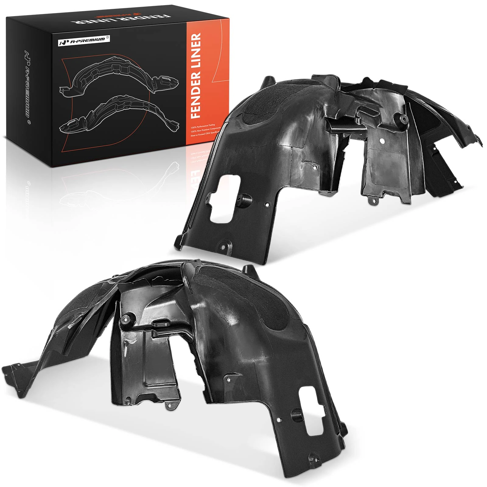 2 Pcs Front Inner Fender Liners PP+EPDM