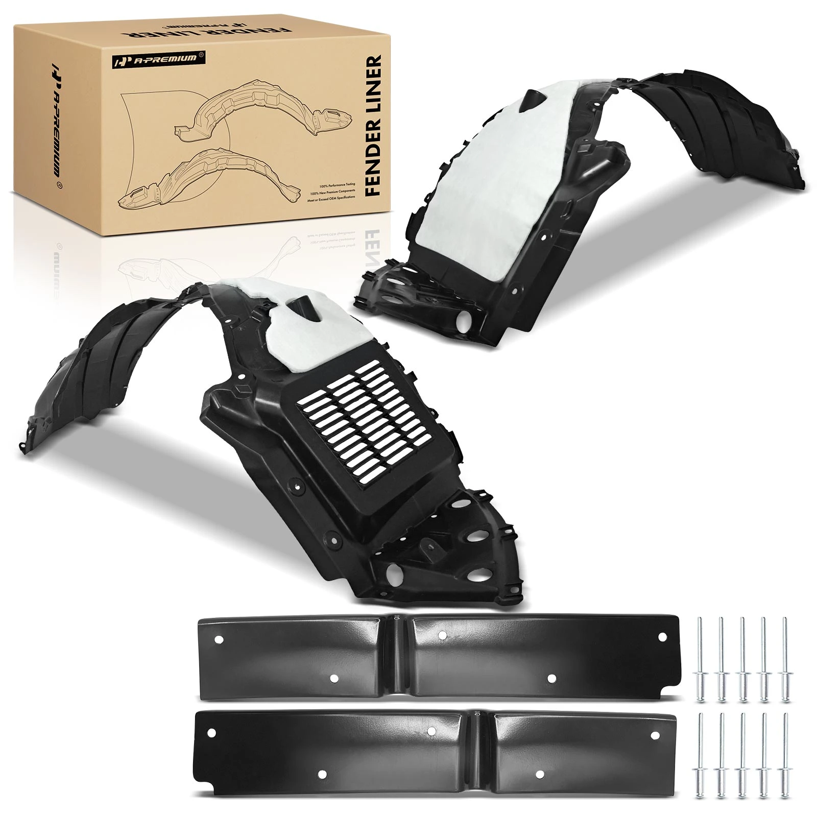 2 Pcs Front Inner Fender Liners with Insulation Foam