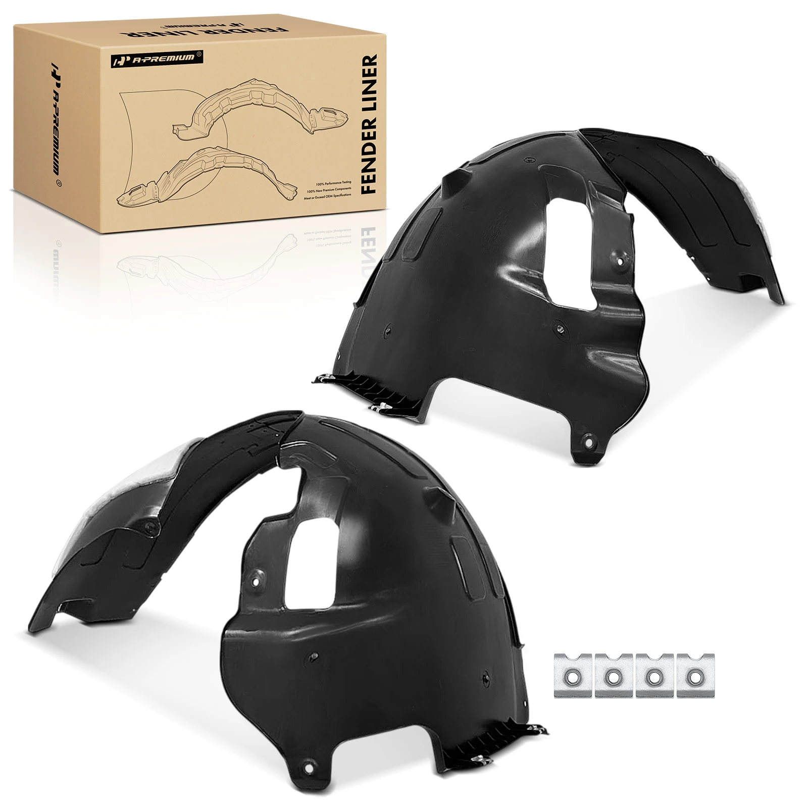2 Pcs Front Inner Fender Liners with Insulation Foam
