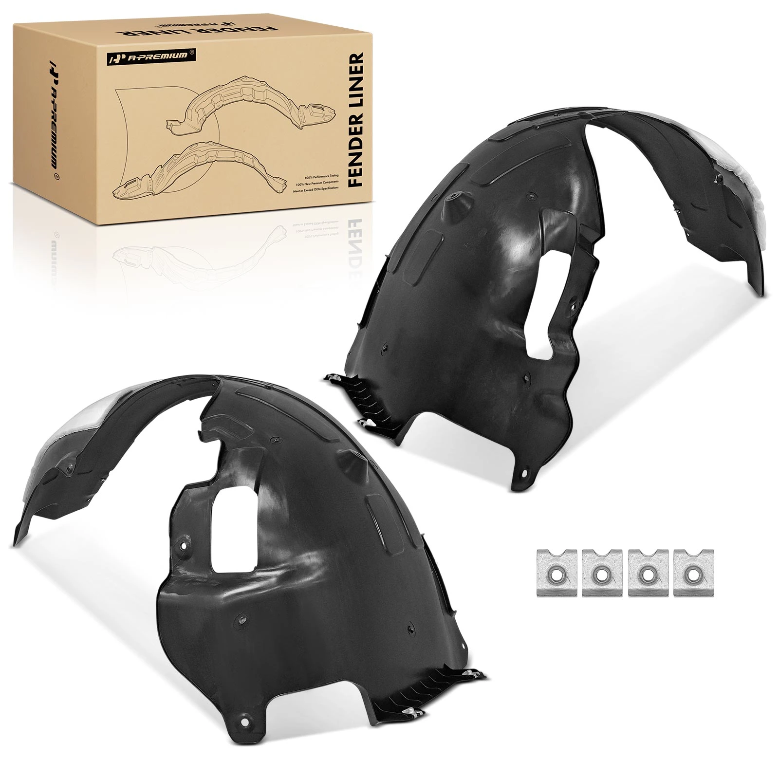 2 Pcs Front Inner Fender Liners with Insulation Foam