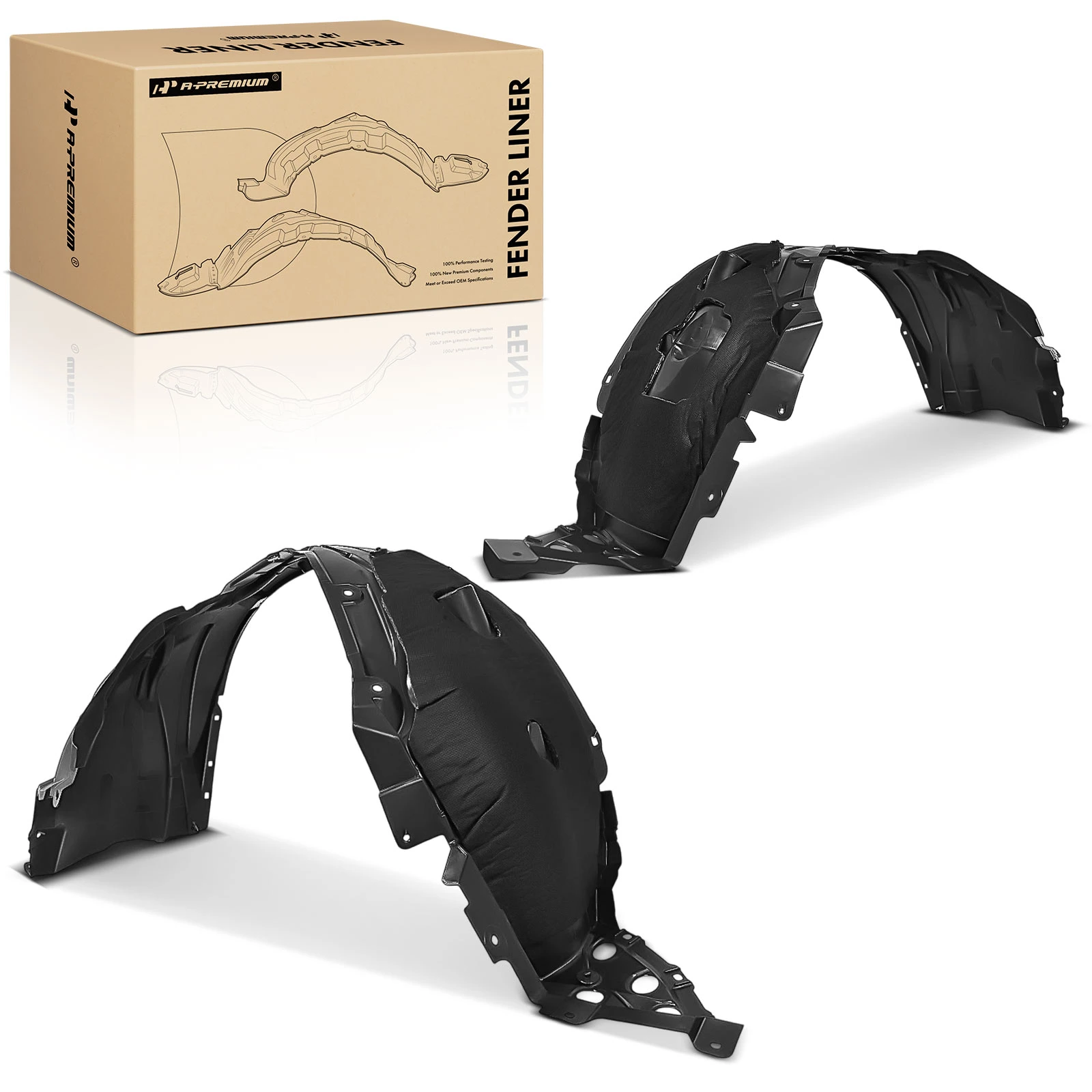 2 Pcs Front Inner Fender Liners with Insulation Foam