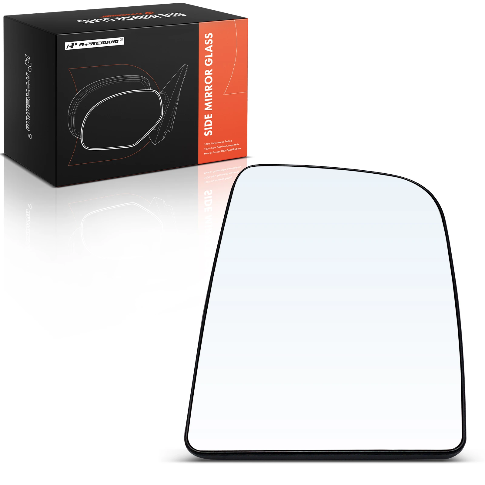 Front Passenger Upper Mirror Glass with Manual Adjust
