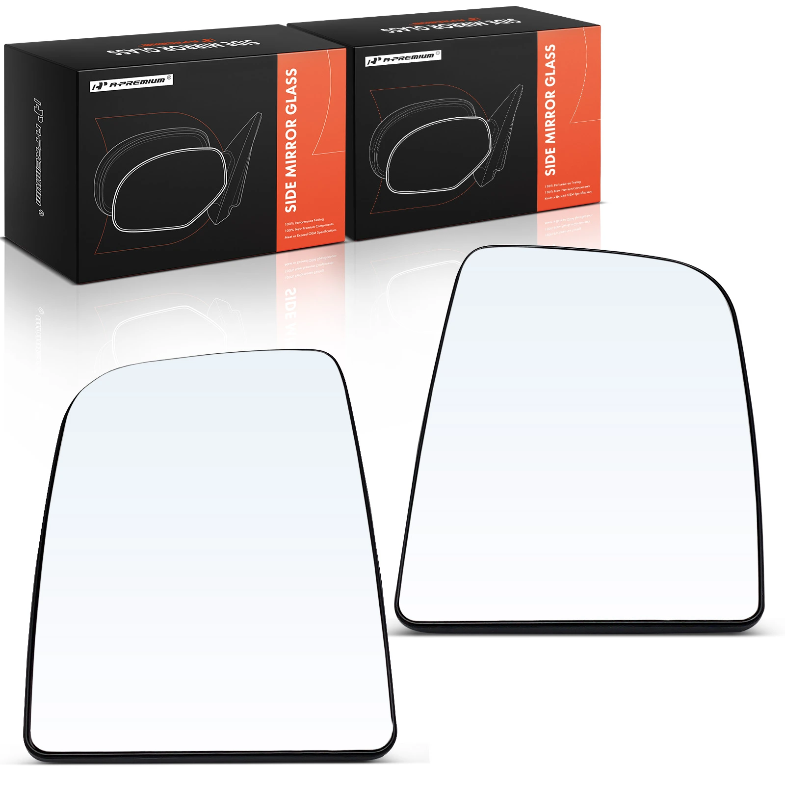 2 Pcs Front Upper Mirror Glass with Manual Adjust