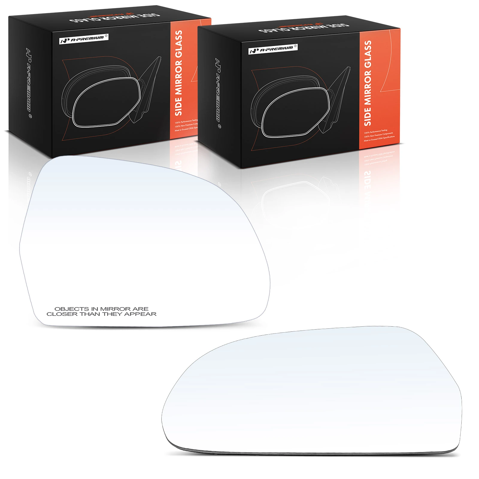 2 Pcs Driver & Passenger Mirror Glass with Heated